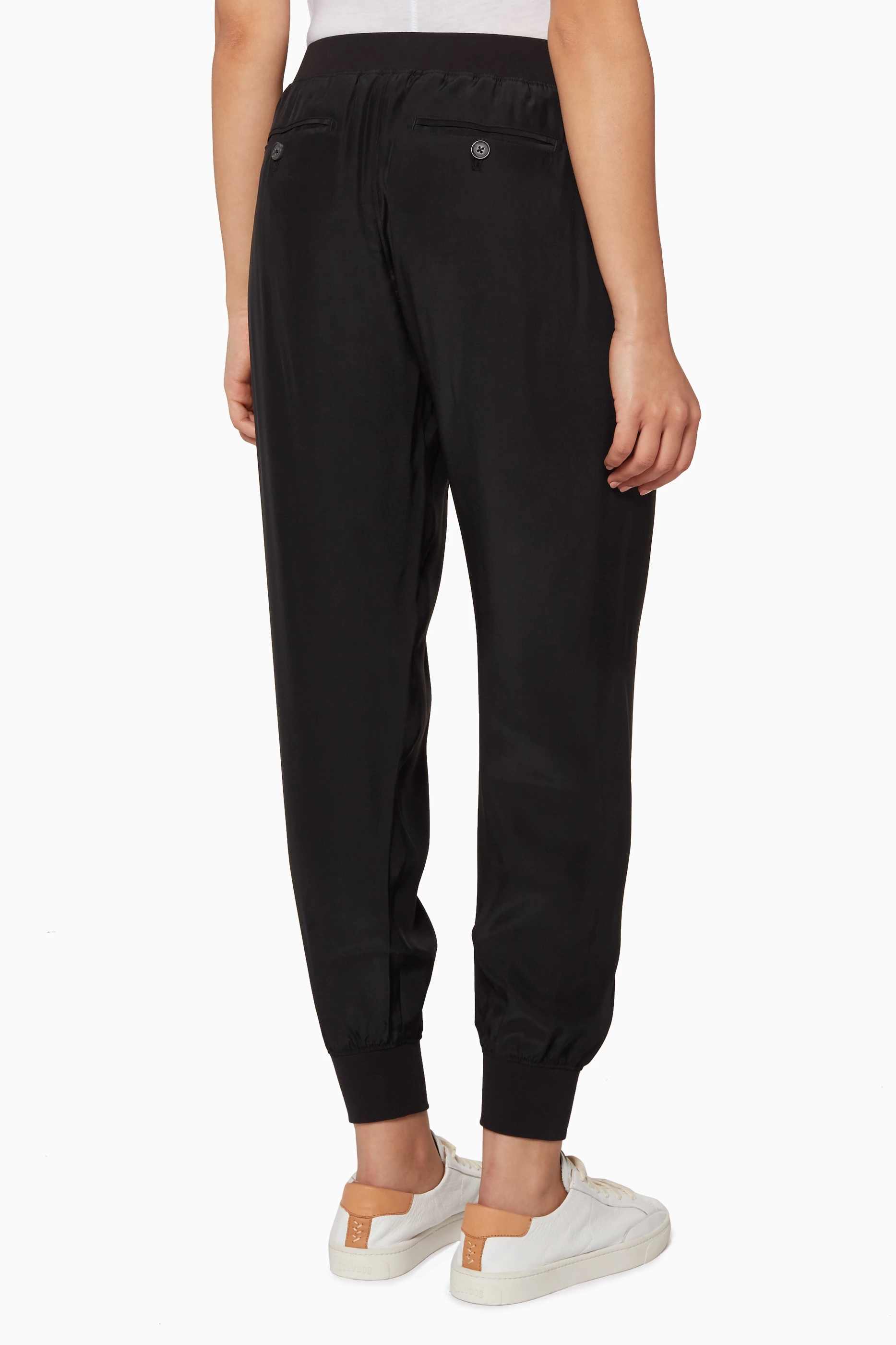 Buy ATM Black Black Silk Track Pants For Women Online Ounass UAE