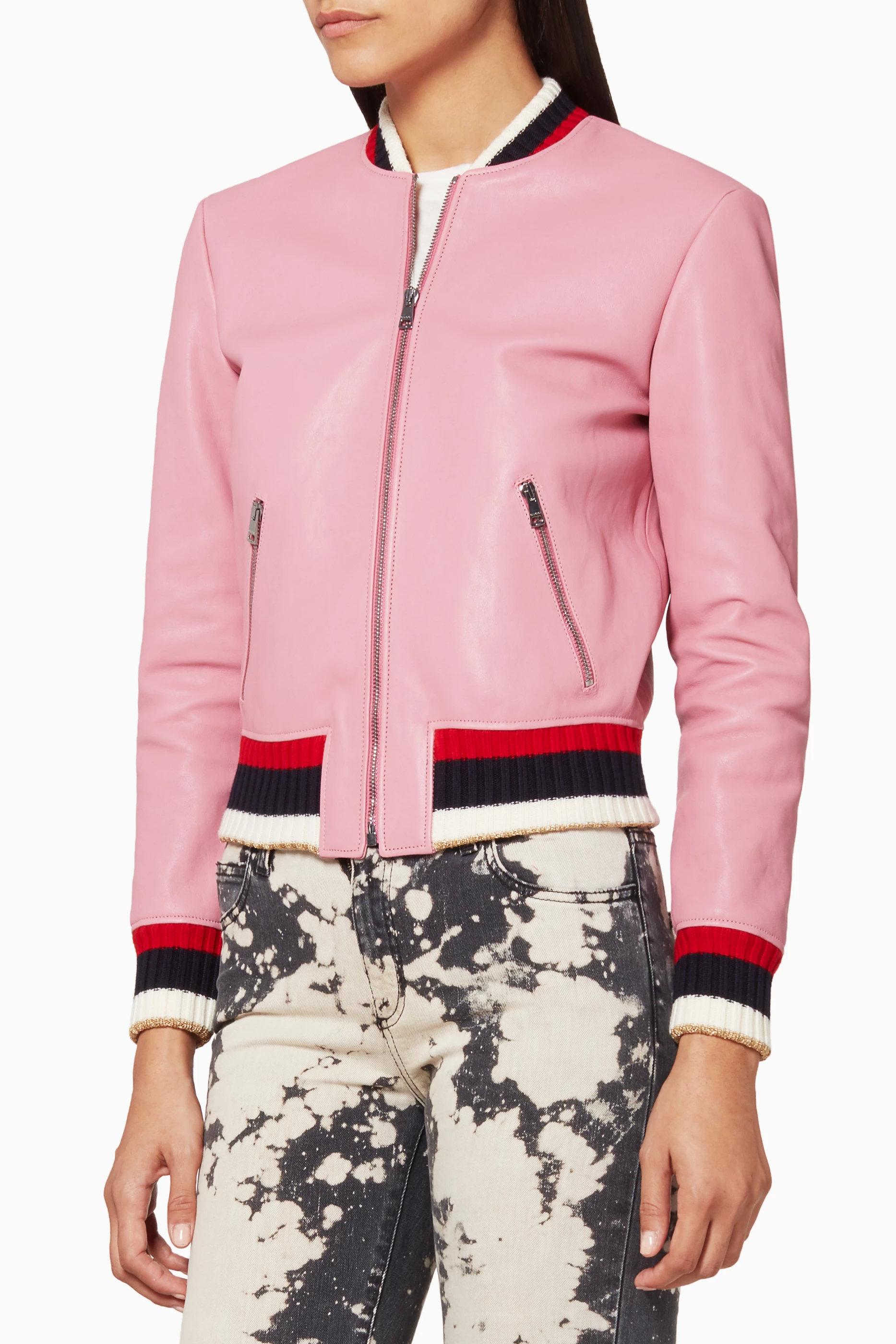 Gucci pink bomber jacket hot sale