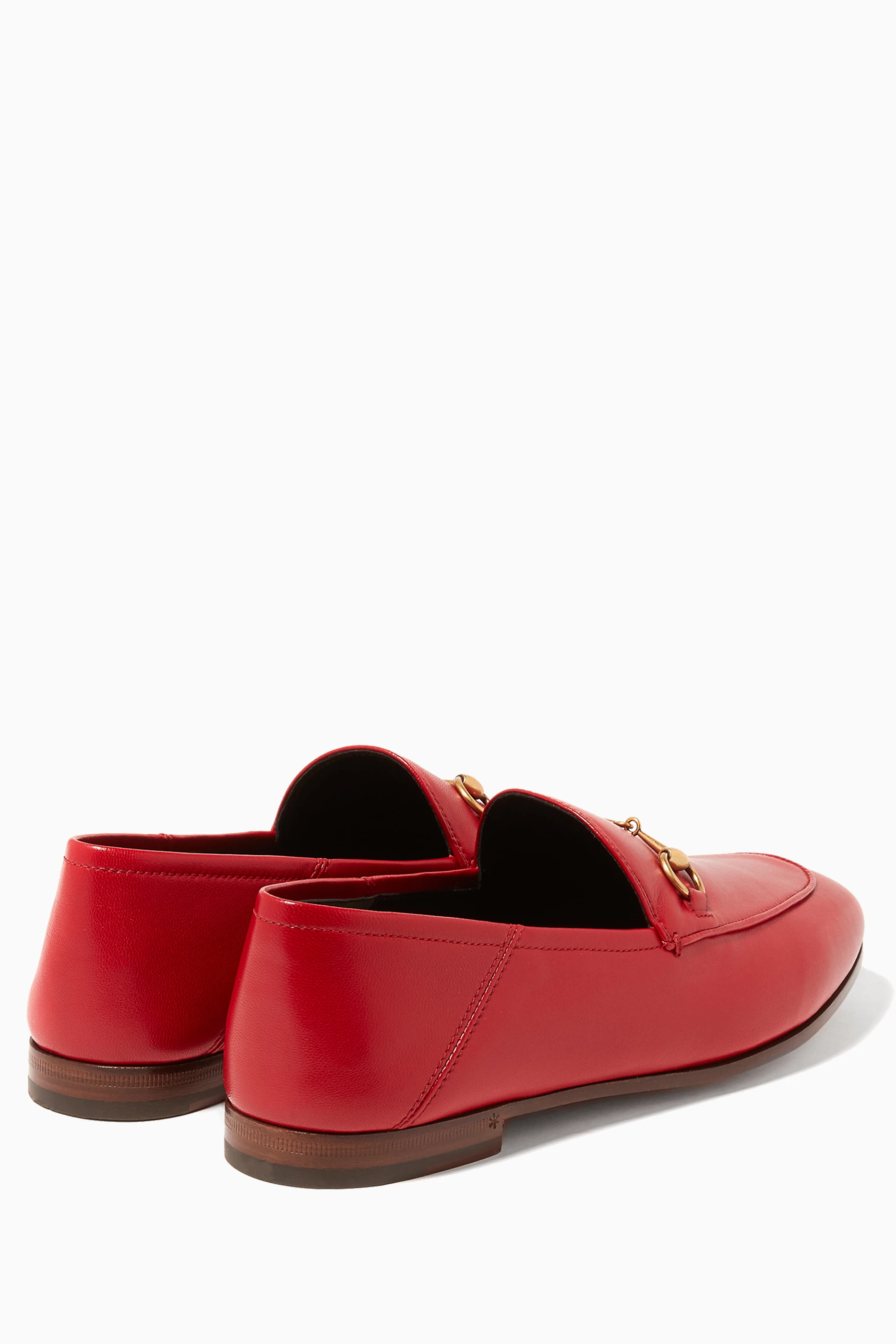 Buy Gucci Red Red Brixton Leather Loafers For Women Online Ounass UAE