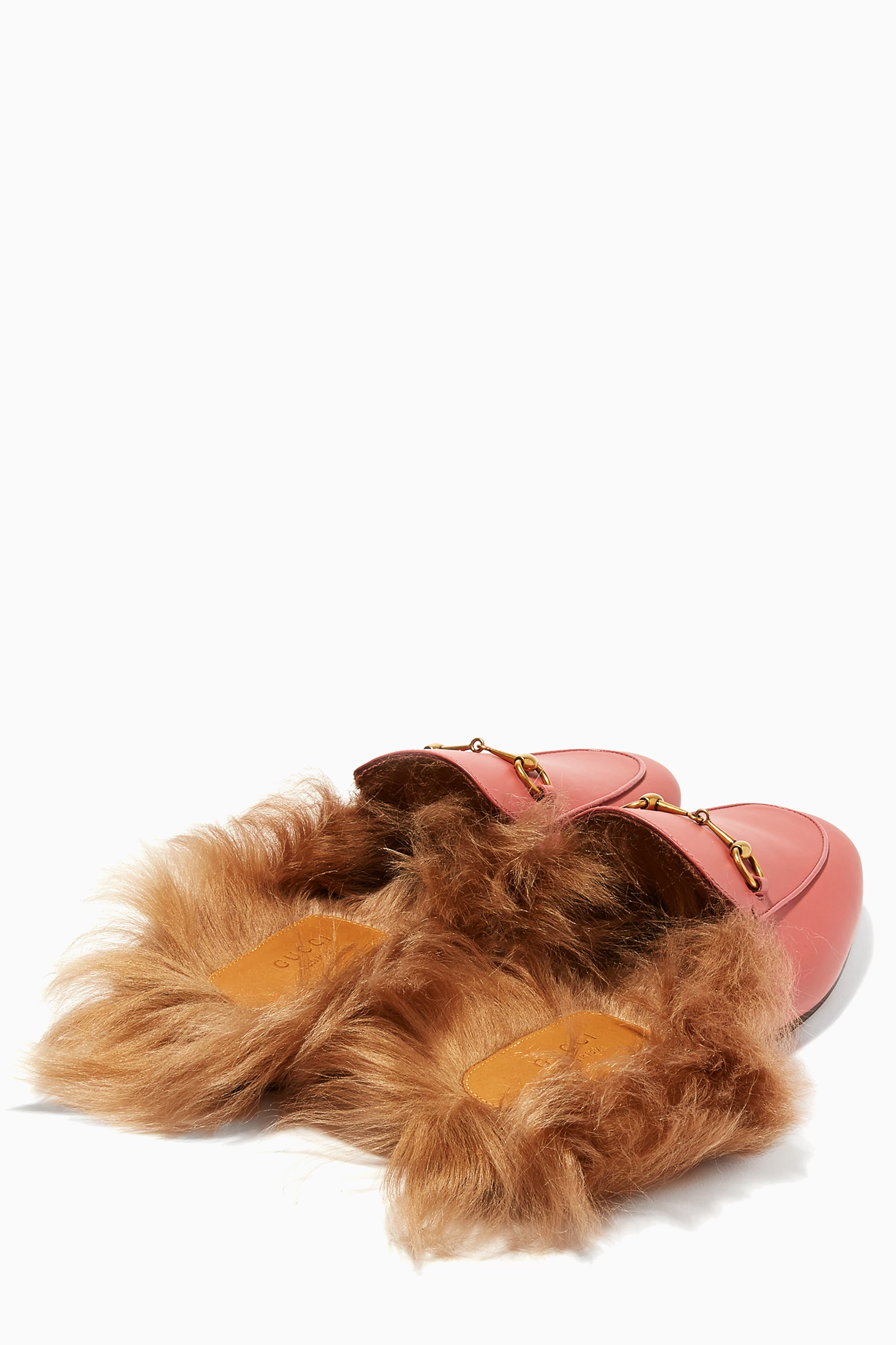 Gucci pink fur loafers sales