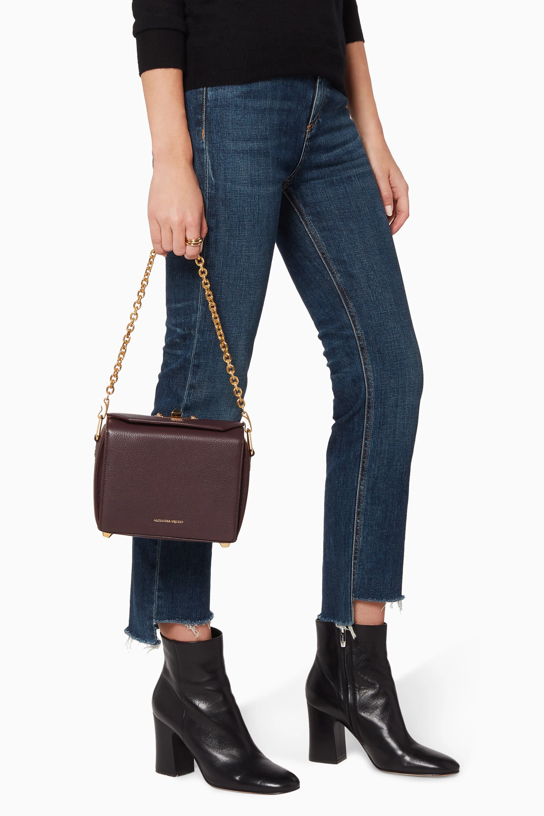 Buy Alexander McQueen Red Dark Red Box Bag 19 Medium For Women Online Ounass UAE