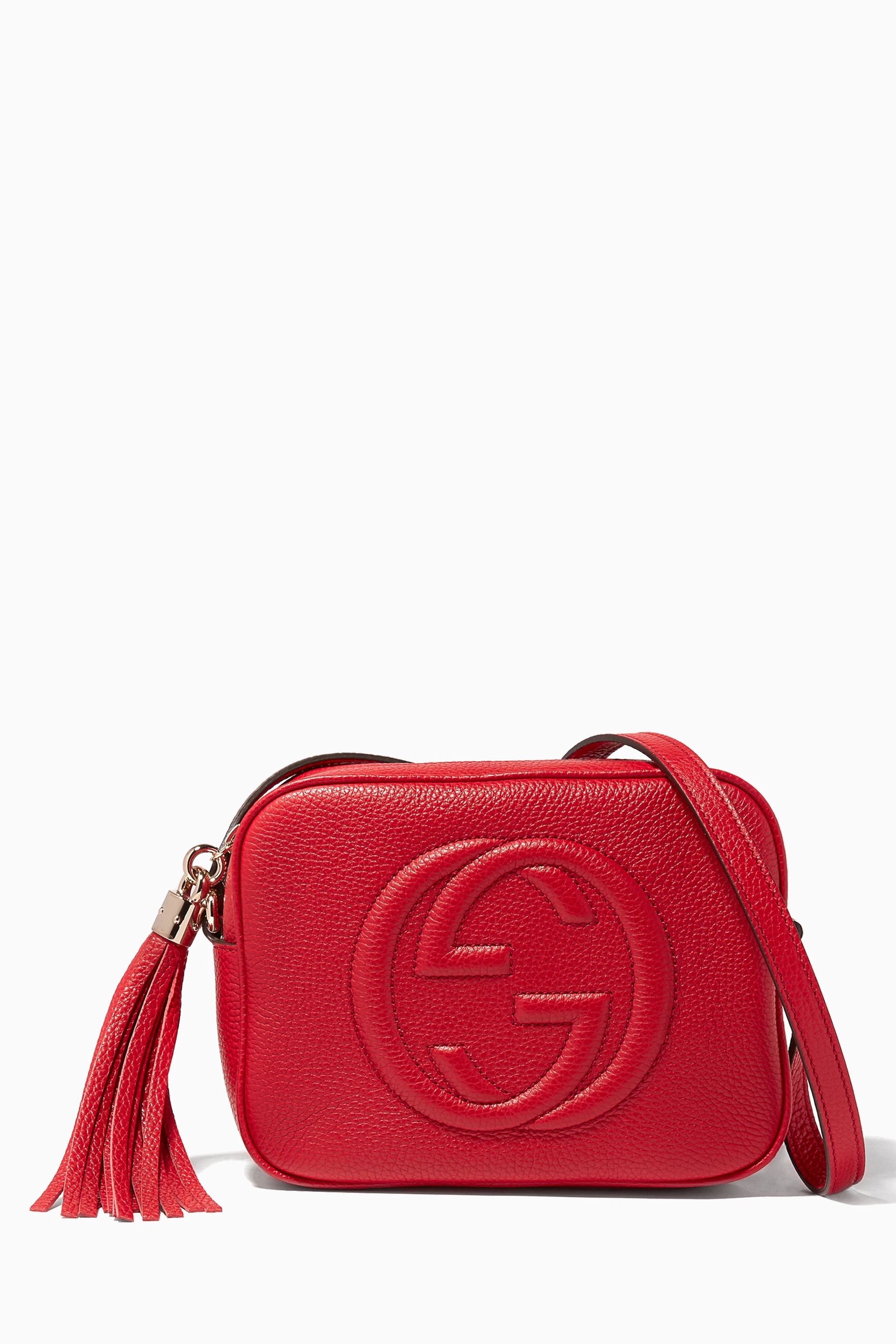 Buy Gucci Red Red Soho Leather Disco Bag For Women Online Ounass UAE