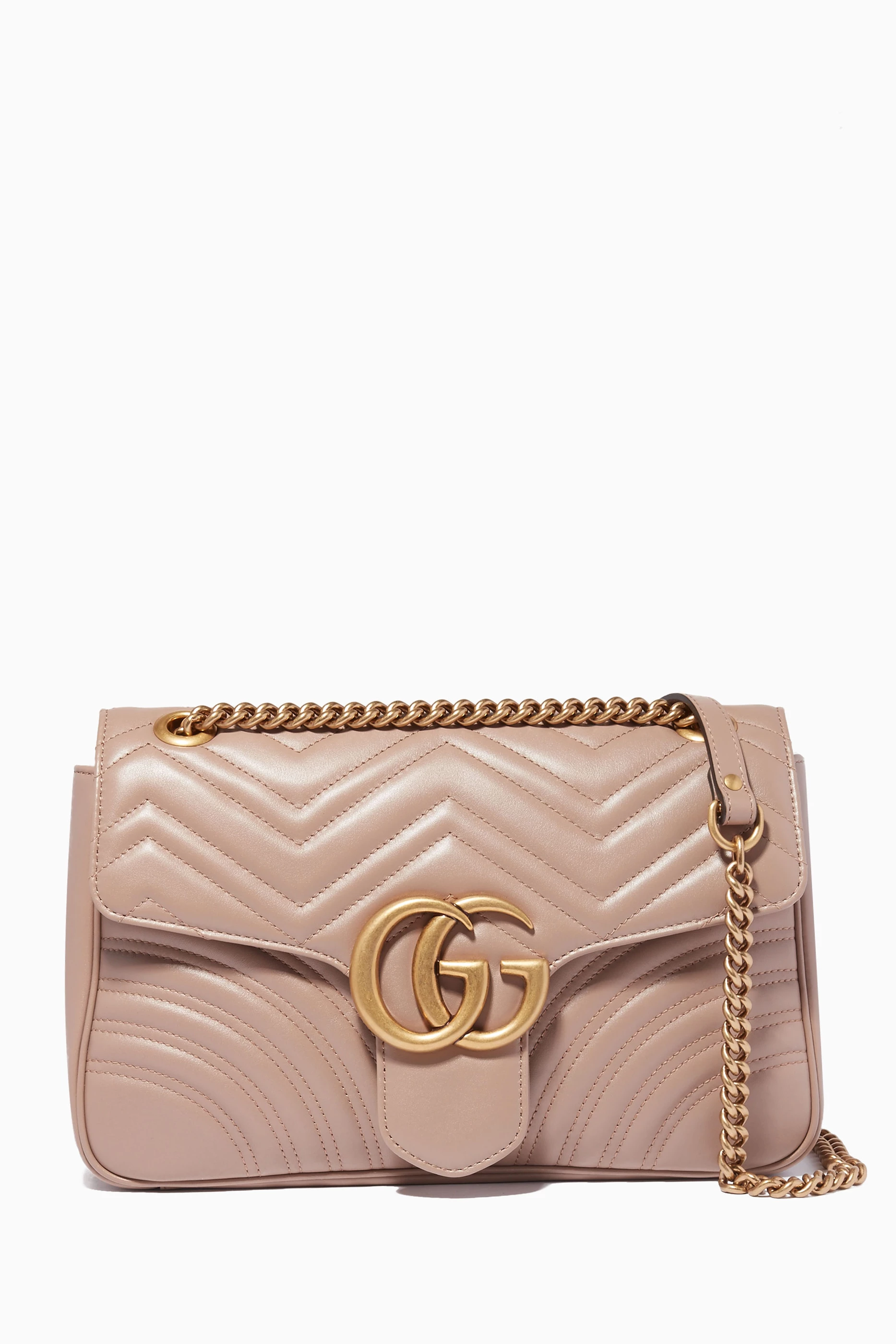 Buy Gucci Neutral Nude Medium GG Marmont 2.0 Quilted Shoulder Bag For Women Online Ounass UAE
