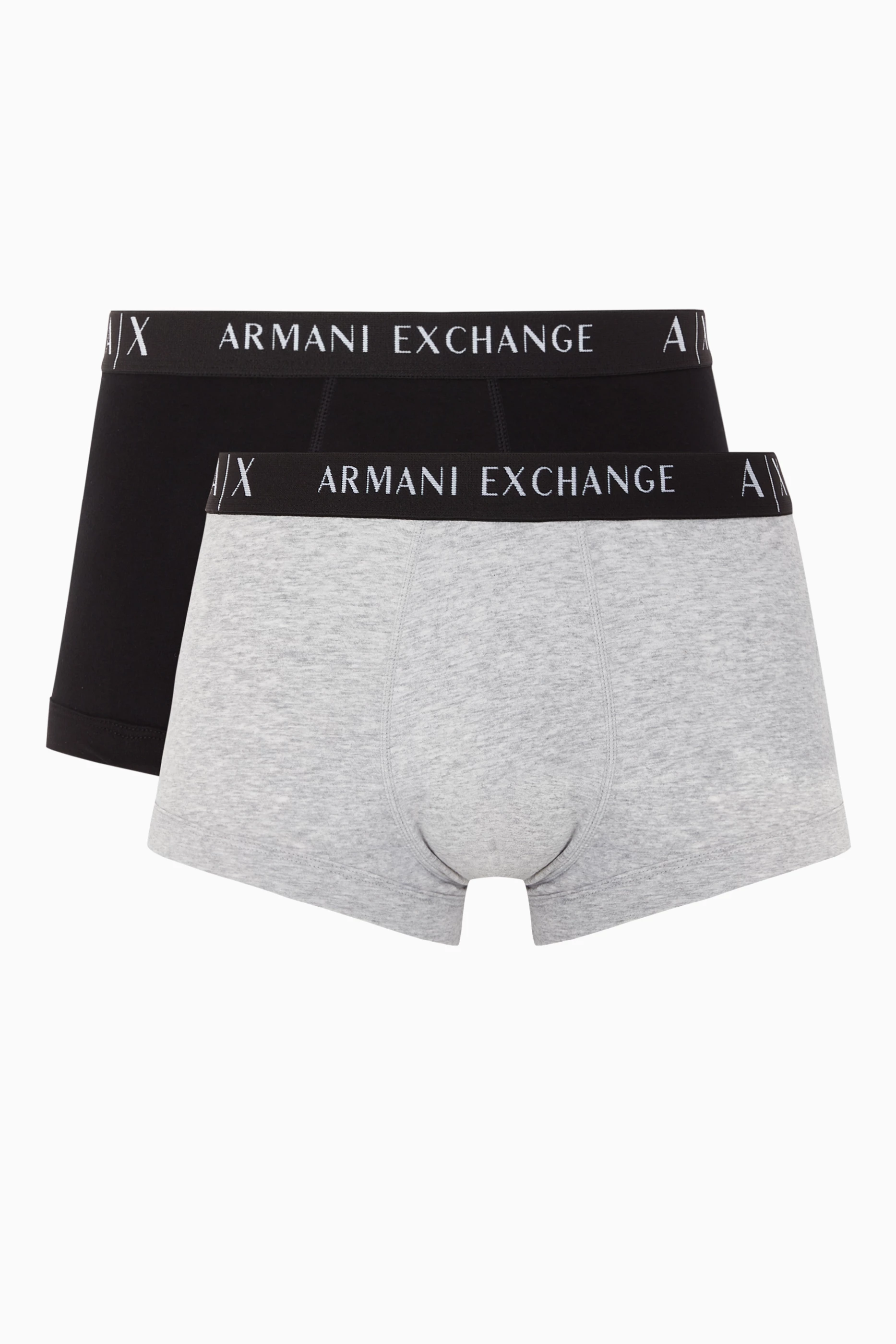 Buy Armani Exchange Black Logo Band Jersey Boxer Briefs, Set of