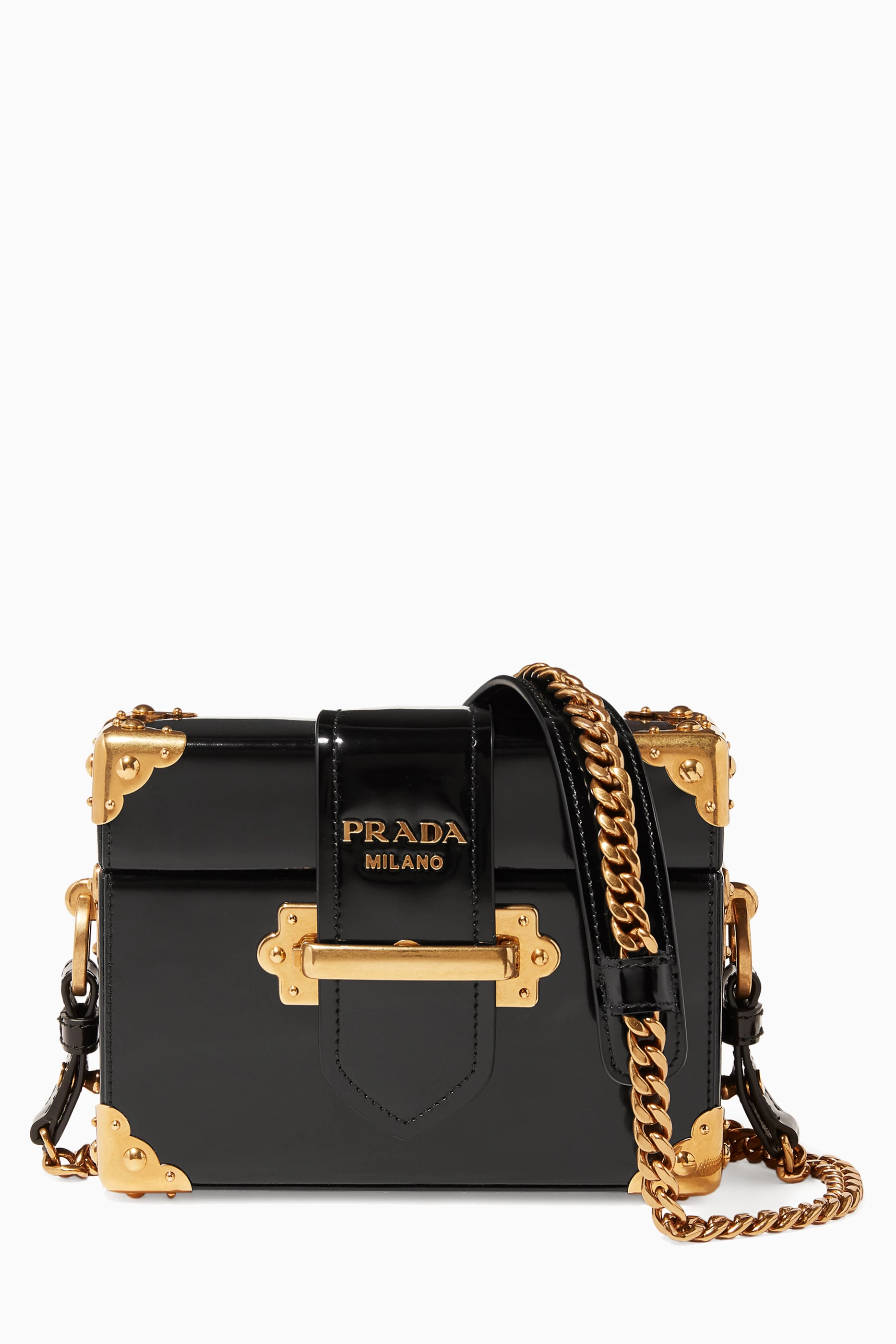 Buy Prada Black Black Treasure Trunk Box Bag For Women Online Ounass UAE