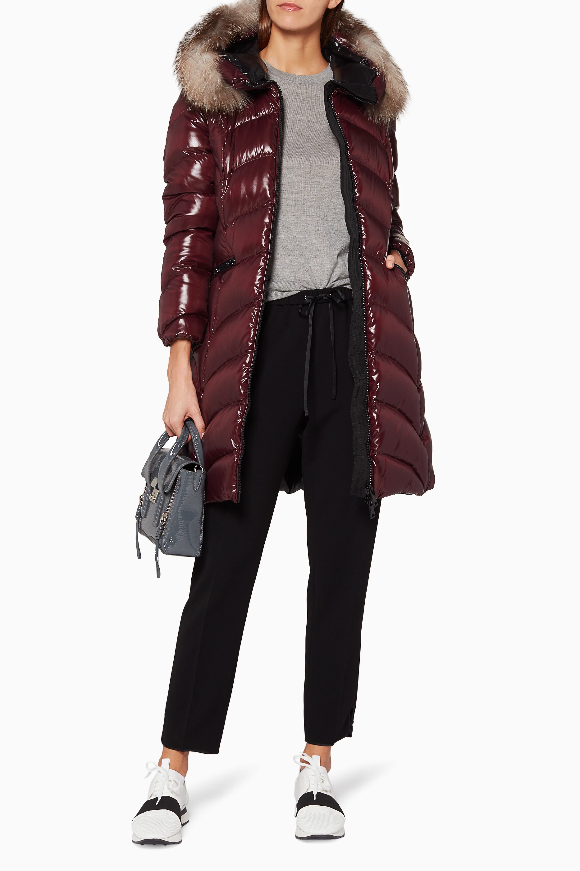Buy Moncler Red Burgundy Moncler Albizia Oversized Puffer Jacket For Women Online Ounass UAE