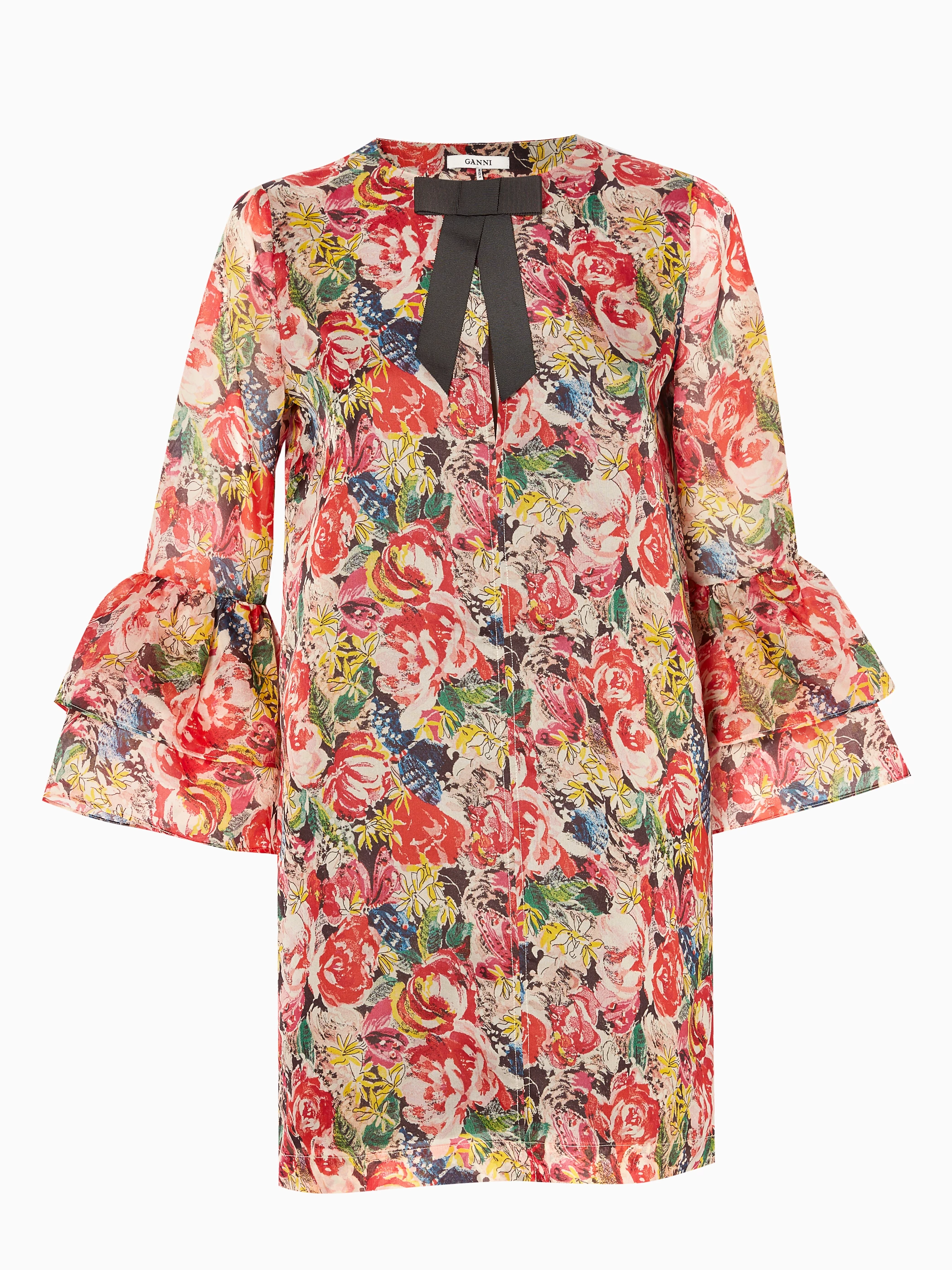 Ganni seneca silk dress online