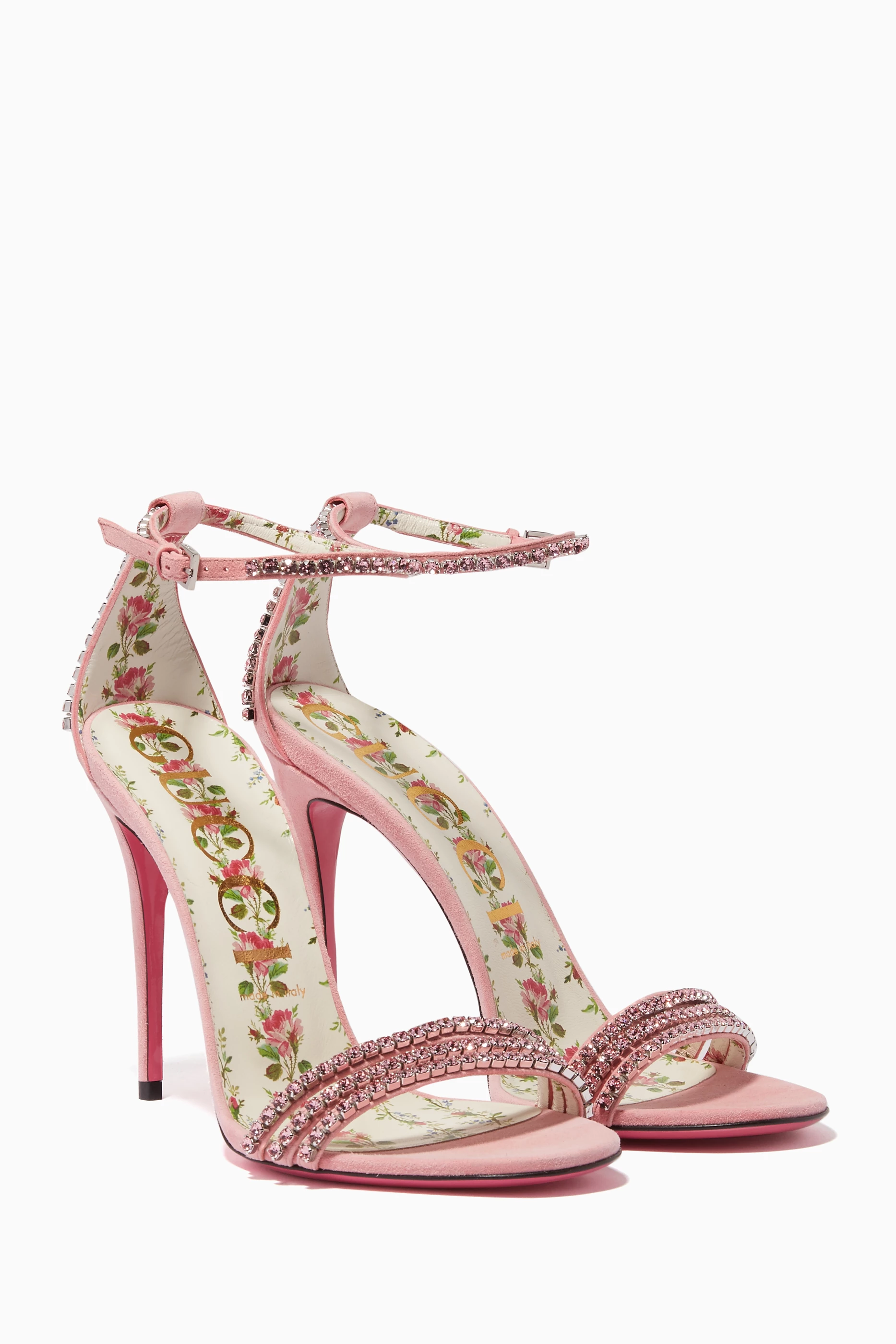 Buy Gucci Pink Light Pink Ilse Crystal Sandals For Women Online Ounass UAE