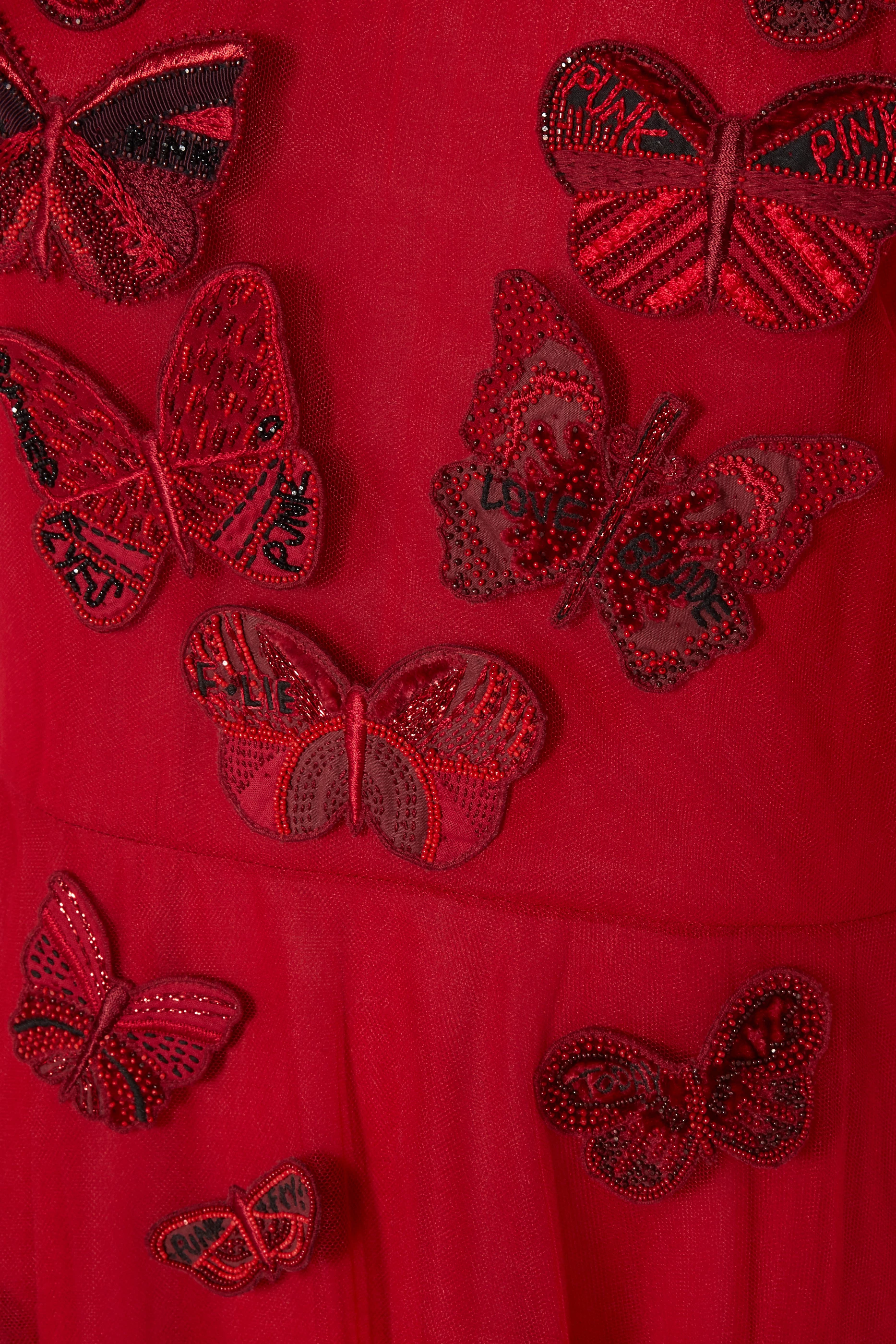Red valentino butterfly dress hotsell
