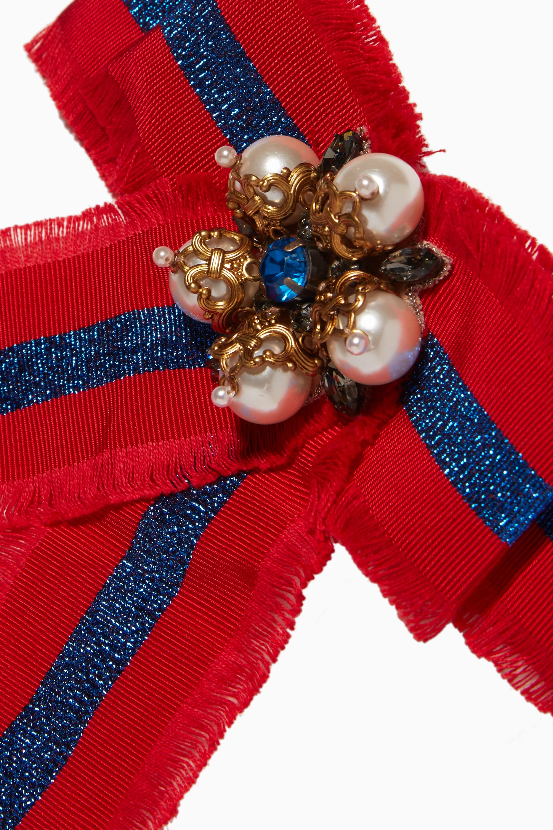 Buy Gucci Multicolour Multi Colour Web Grosgrain Bow Brooch For Women Online Ounass UAE