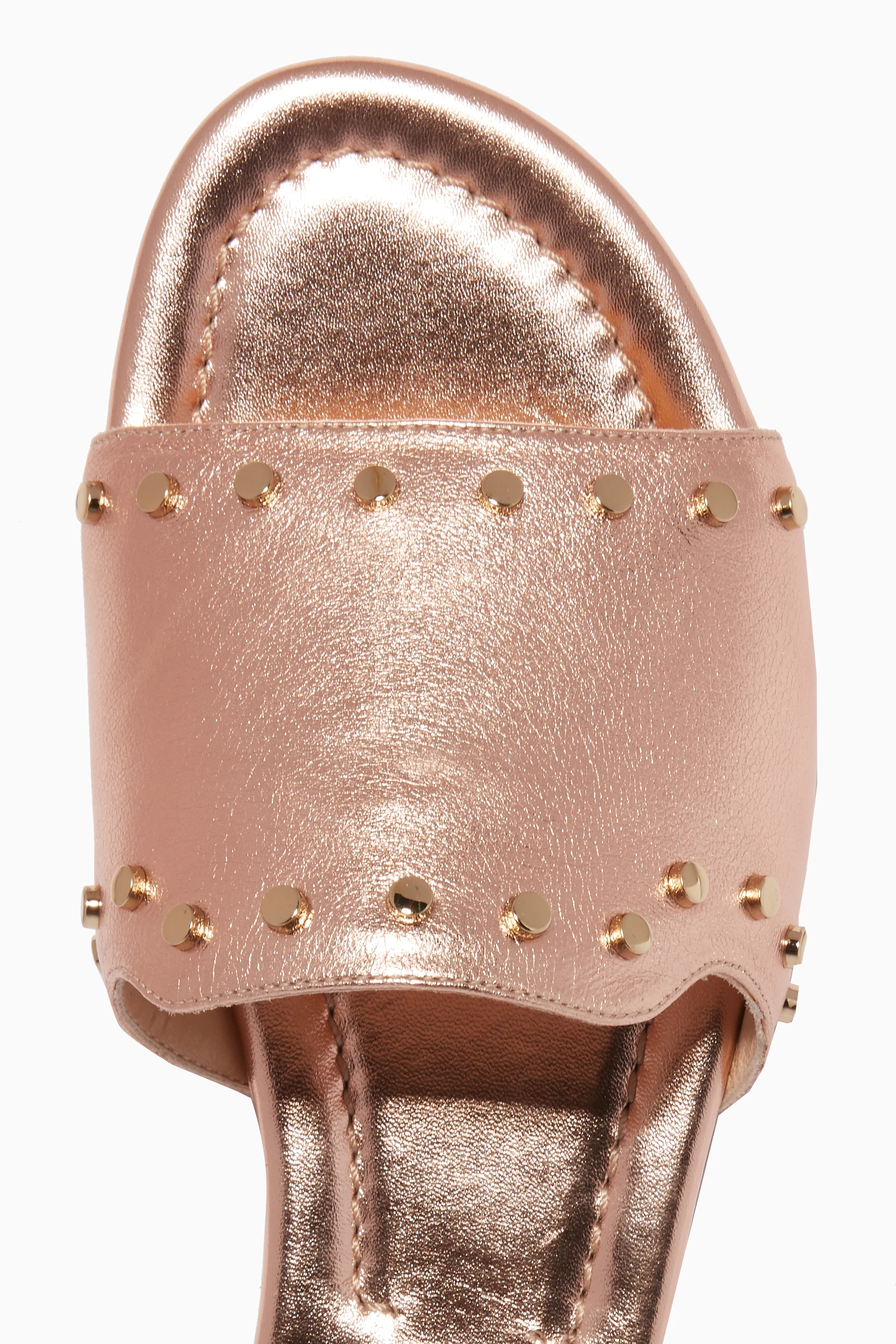 Buy Jimmy Choo Pink Rose Gold Studded Nanda Slides For Women Online Ounass UAE