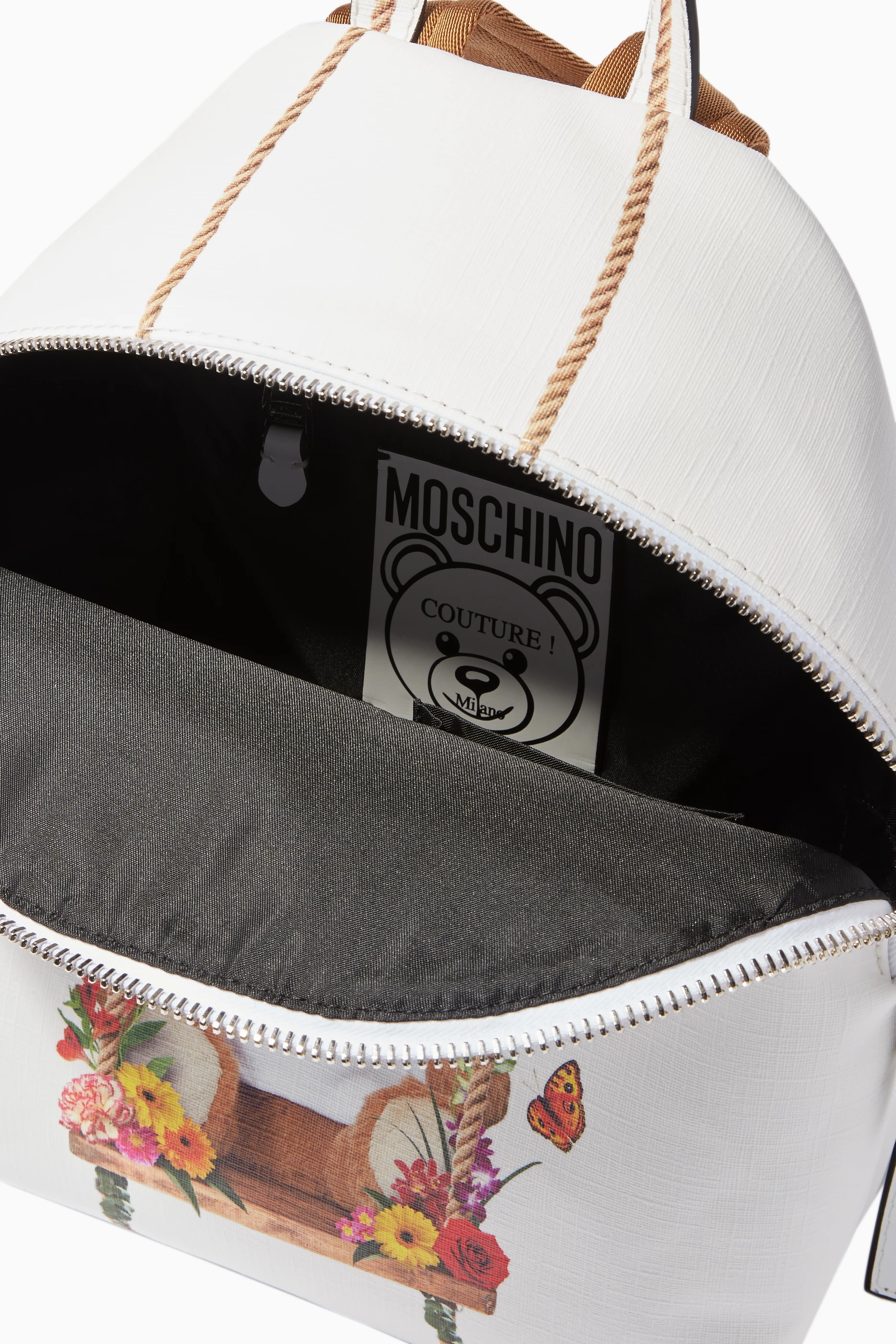 Buy Moschino White White Printed Teddy Backpack For Women Online Ounass UAE