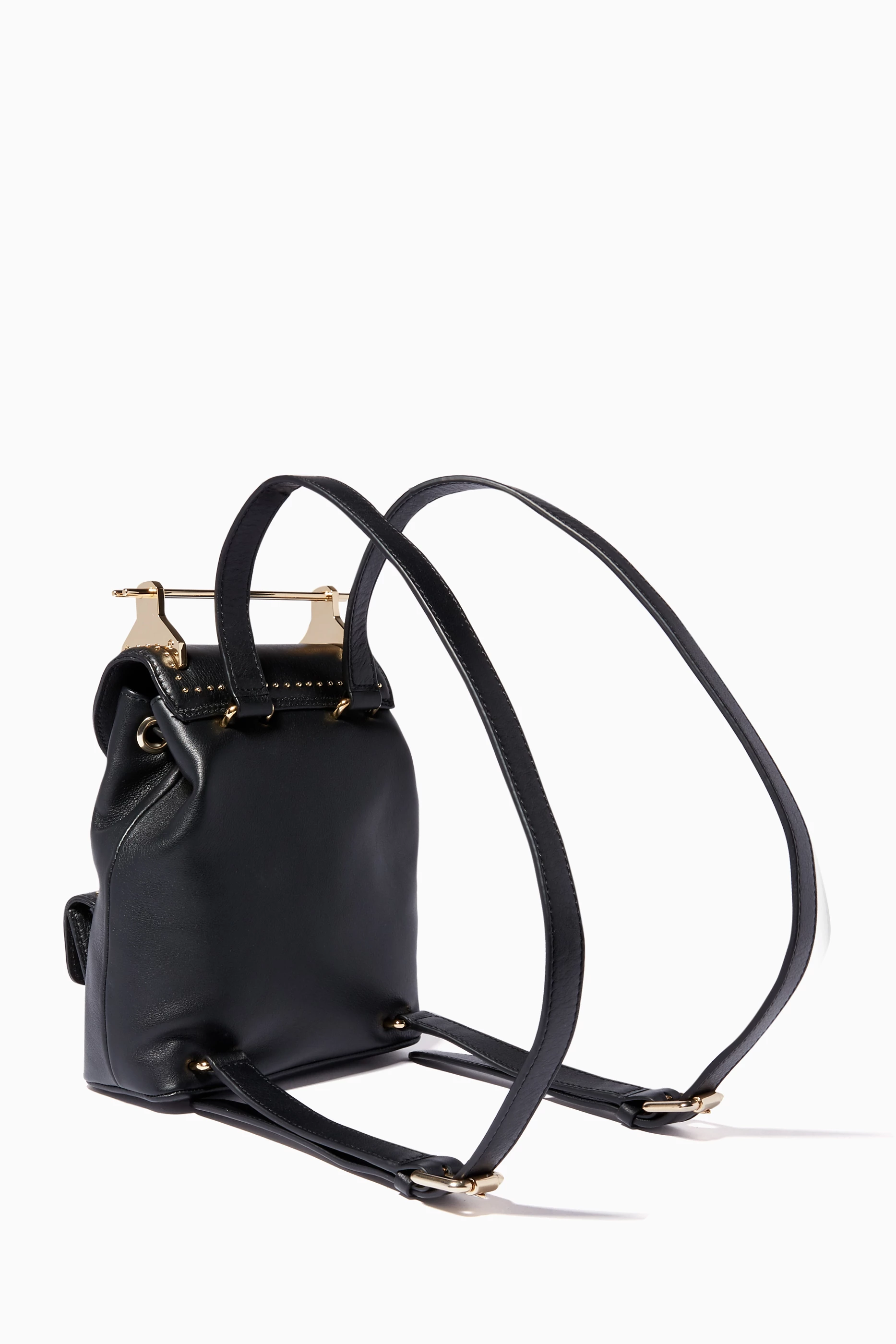 Buy M2Malletier Black Black Mini Studded Leather Backpack For Women Online Ounass UAE
