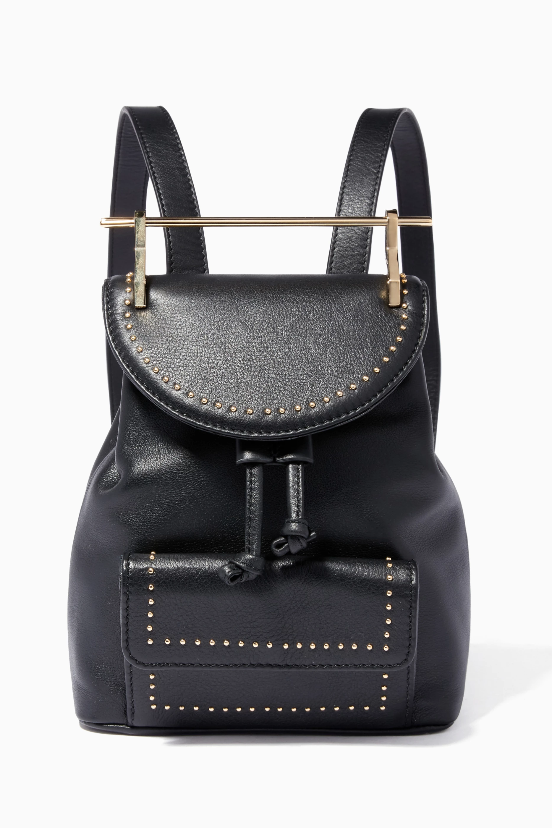 Studded black backpack top