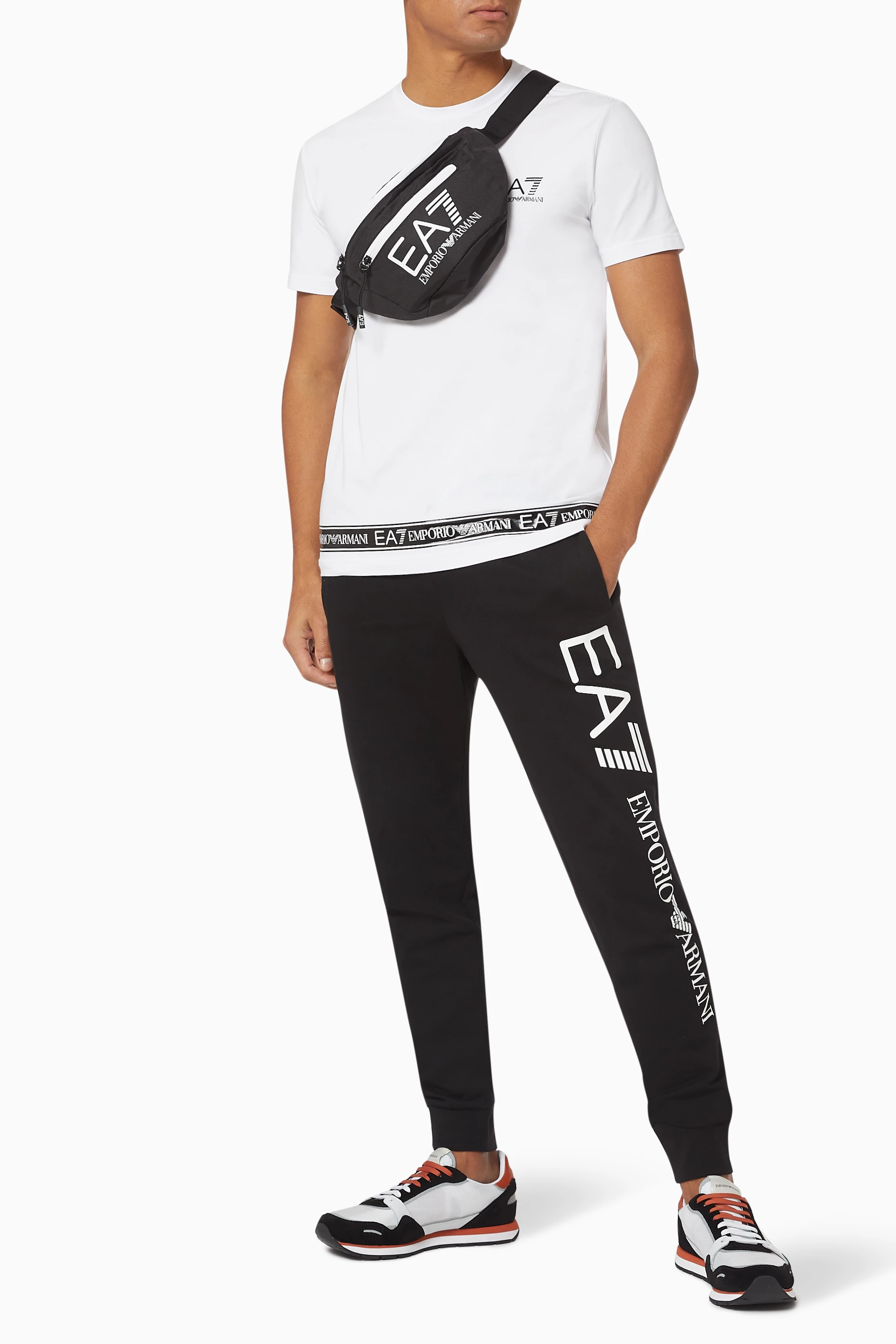 Buy Emporio Armani Black EA7 Jersey Track Pants For Men Online Ounass UAE
