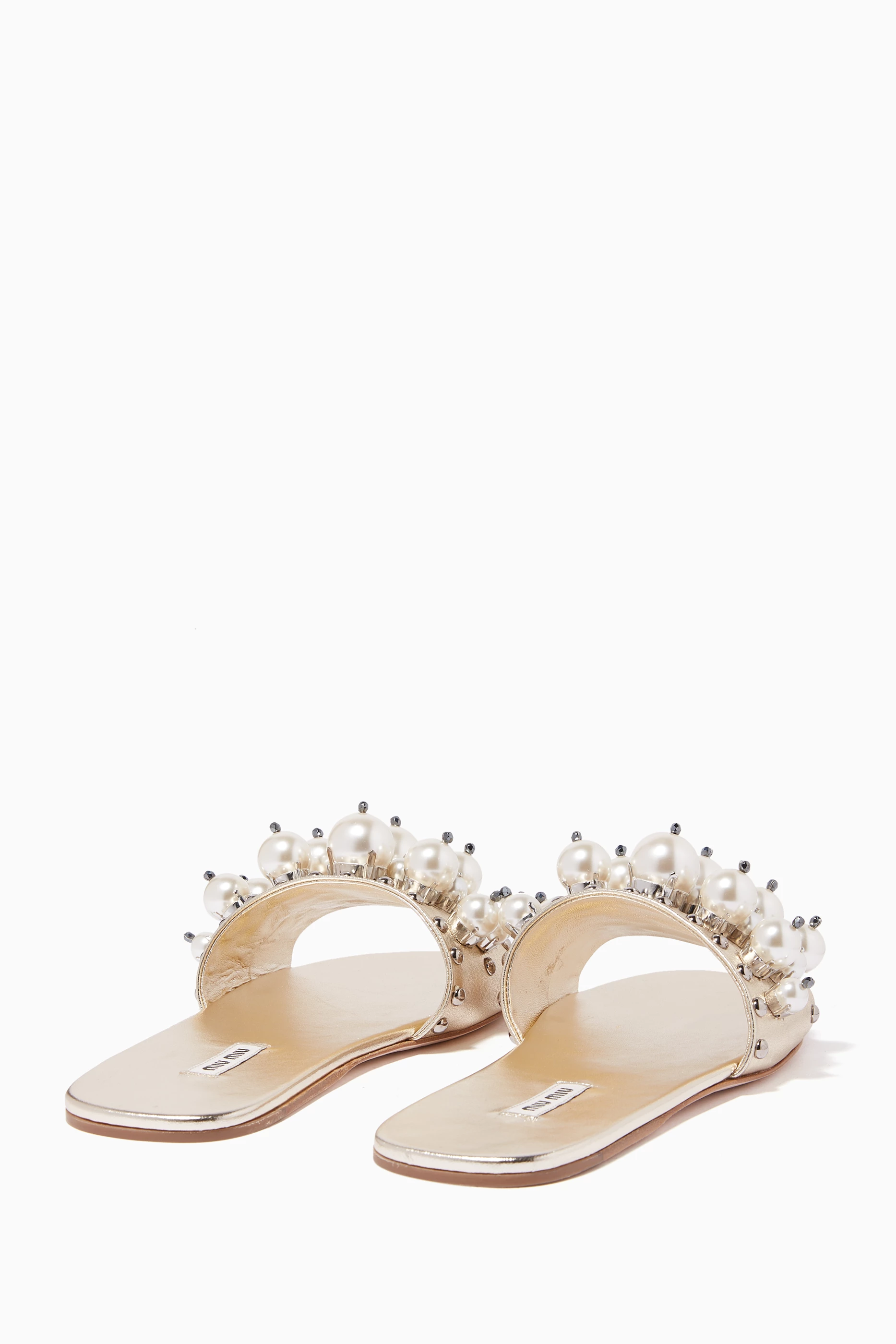 Miu miu fur pearl slides online