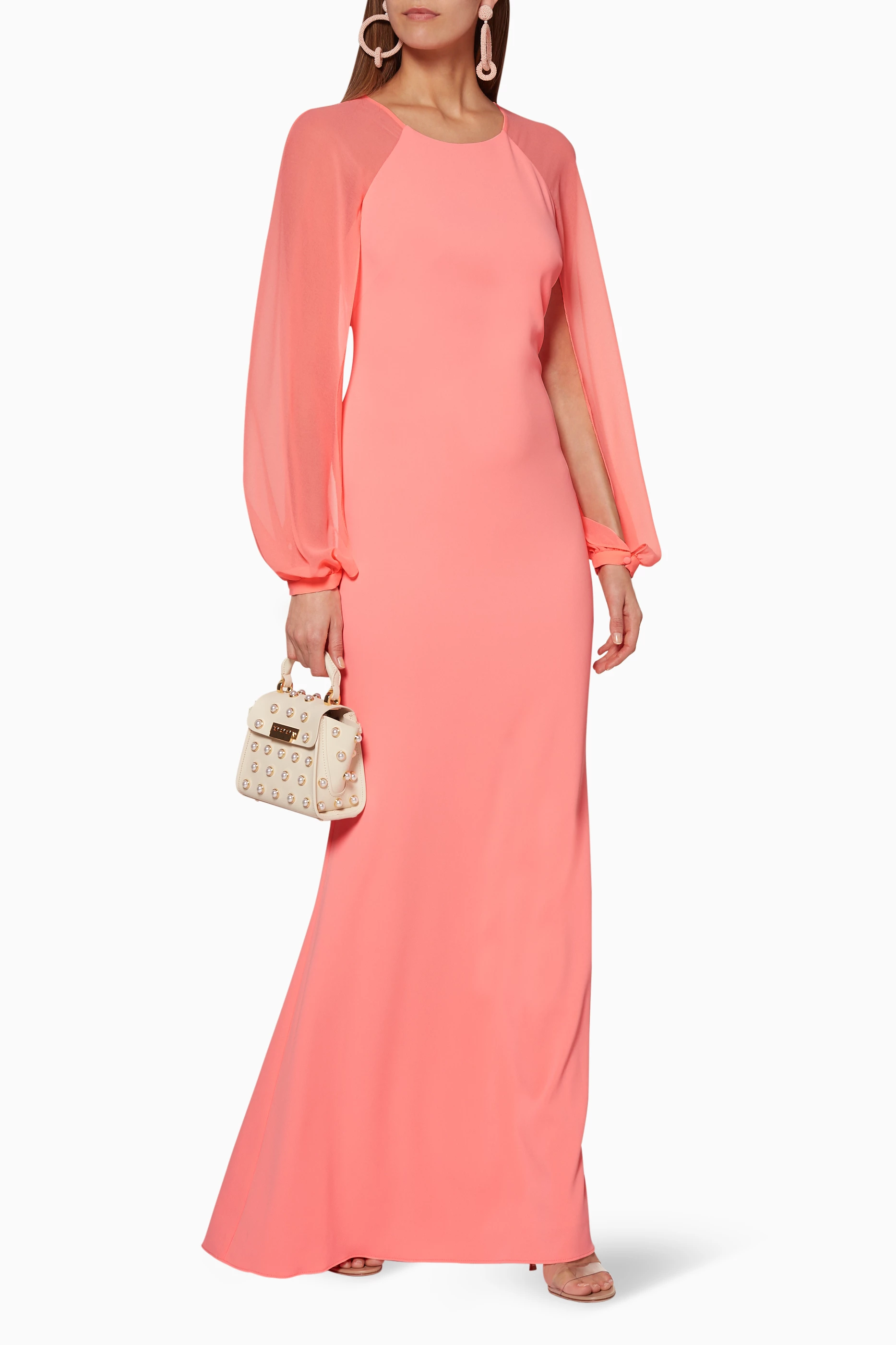 Badgley mischka odessa blouson sleeve gown clearance
