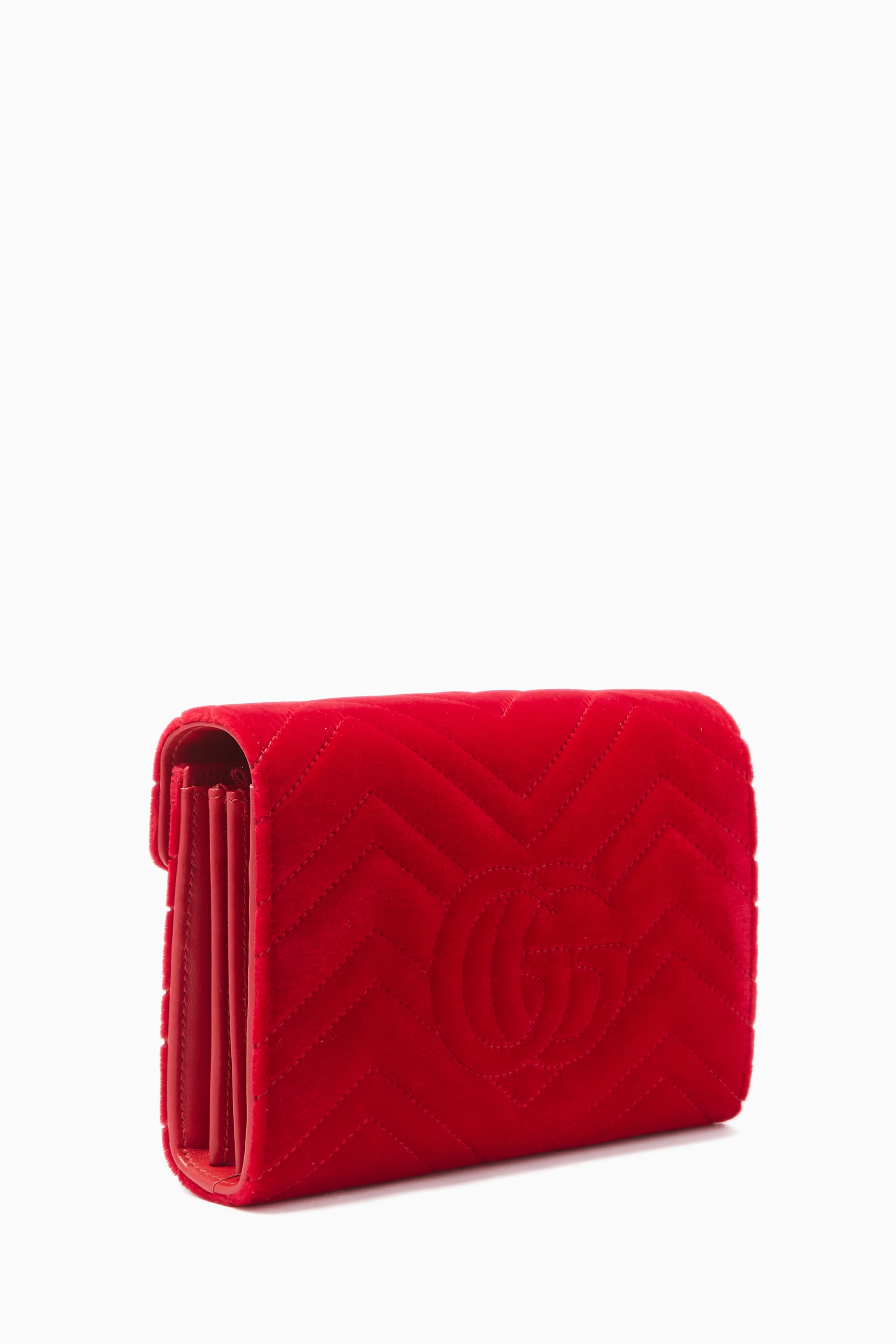 Gg marmont velvet wallet on chain outlet