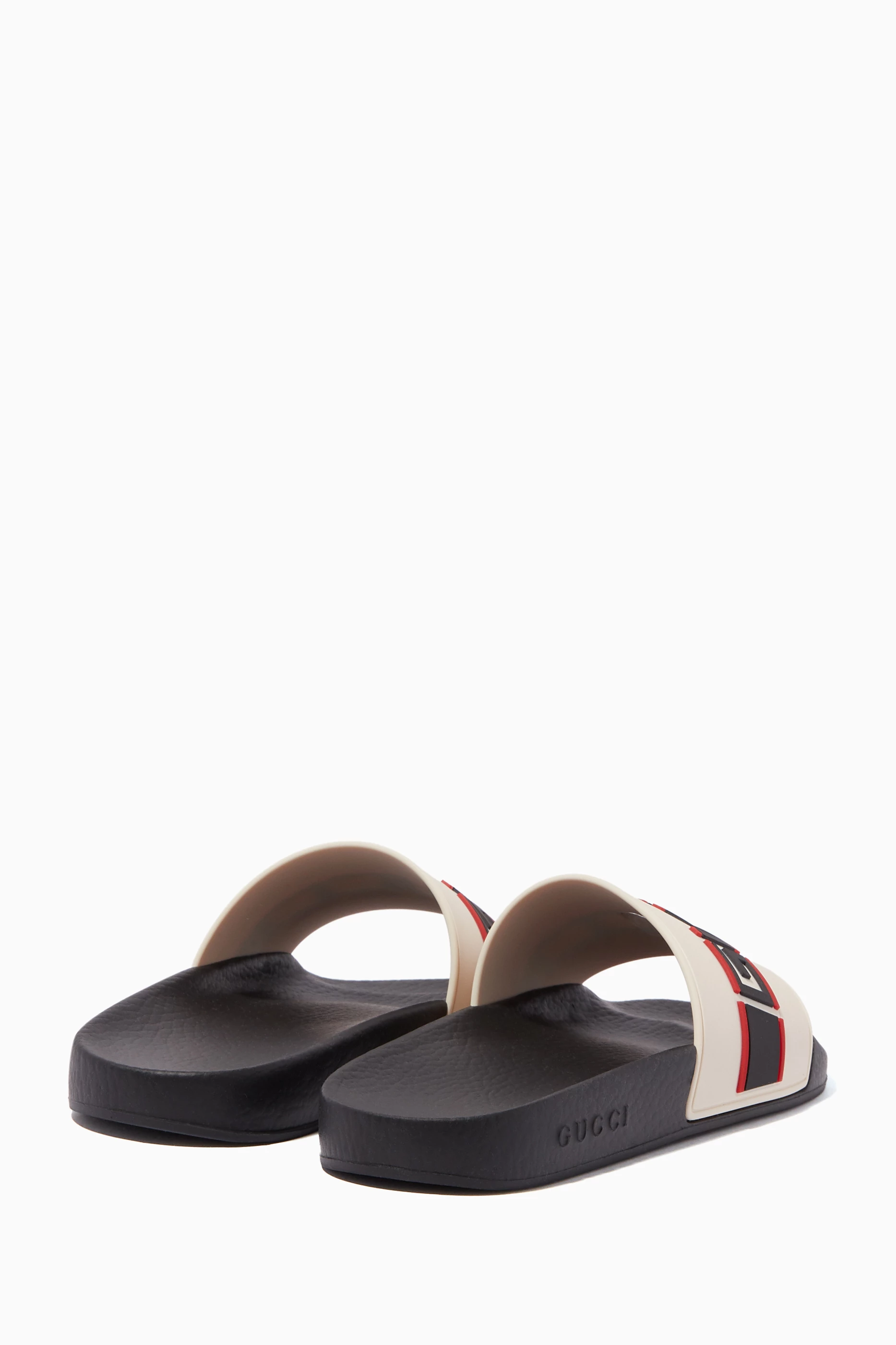 Striped gucci slides top