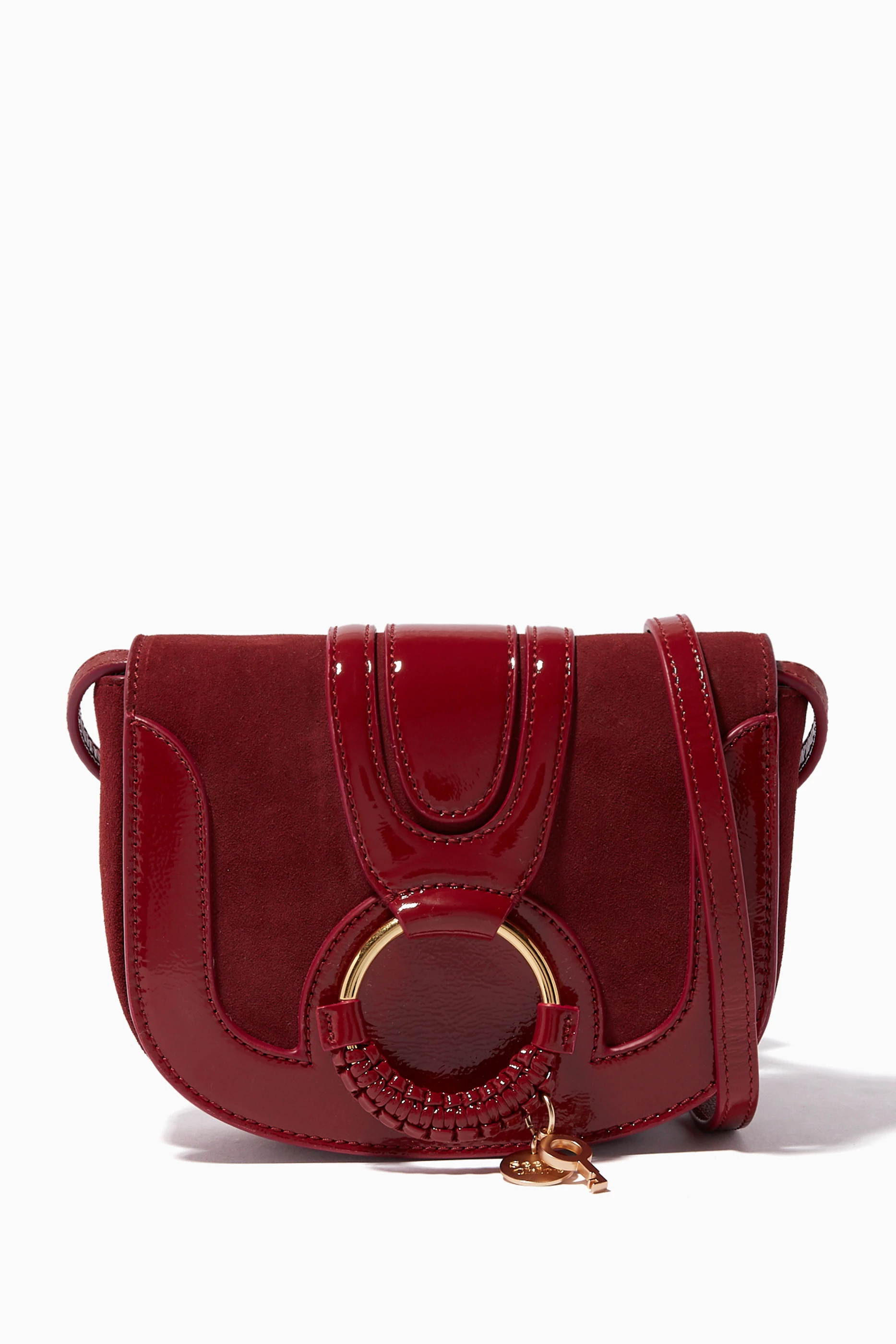 Buy See By Chloe Red Acerola Red Leather Suede Hana Shoulder Bag For Women Online Ounass UAE