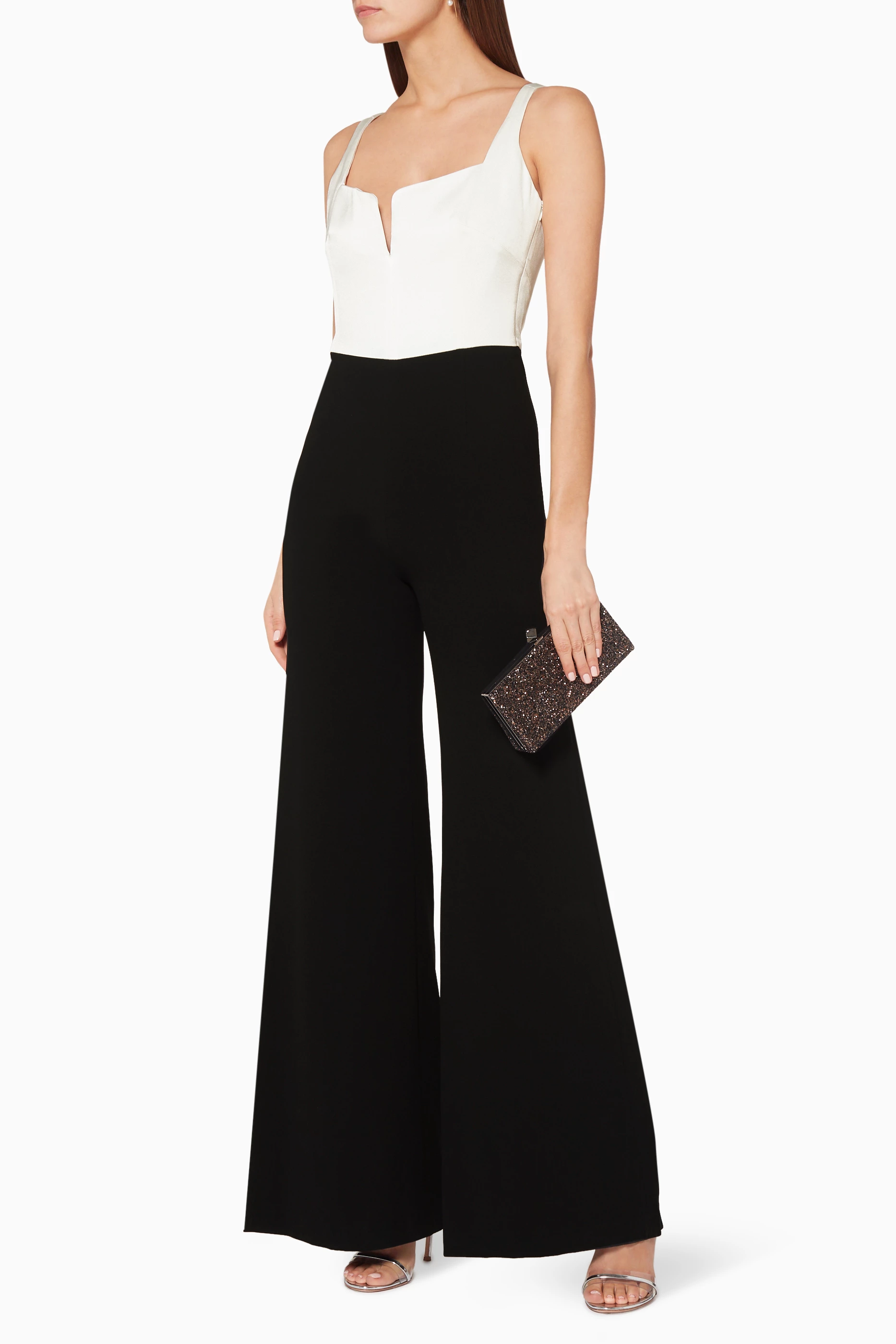 Buy Galvan Black Monochrome Corset Eclipse Jumpsuit For Women Online Ounass UAE