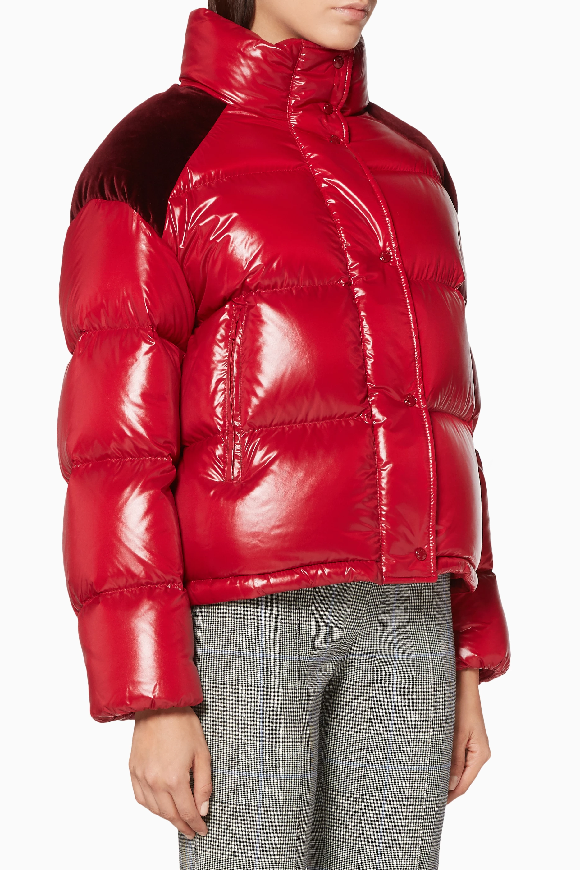 Moncler red padded jacket cheap