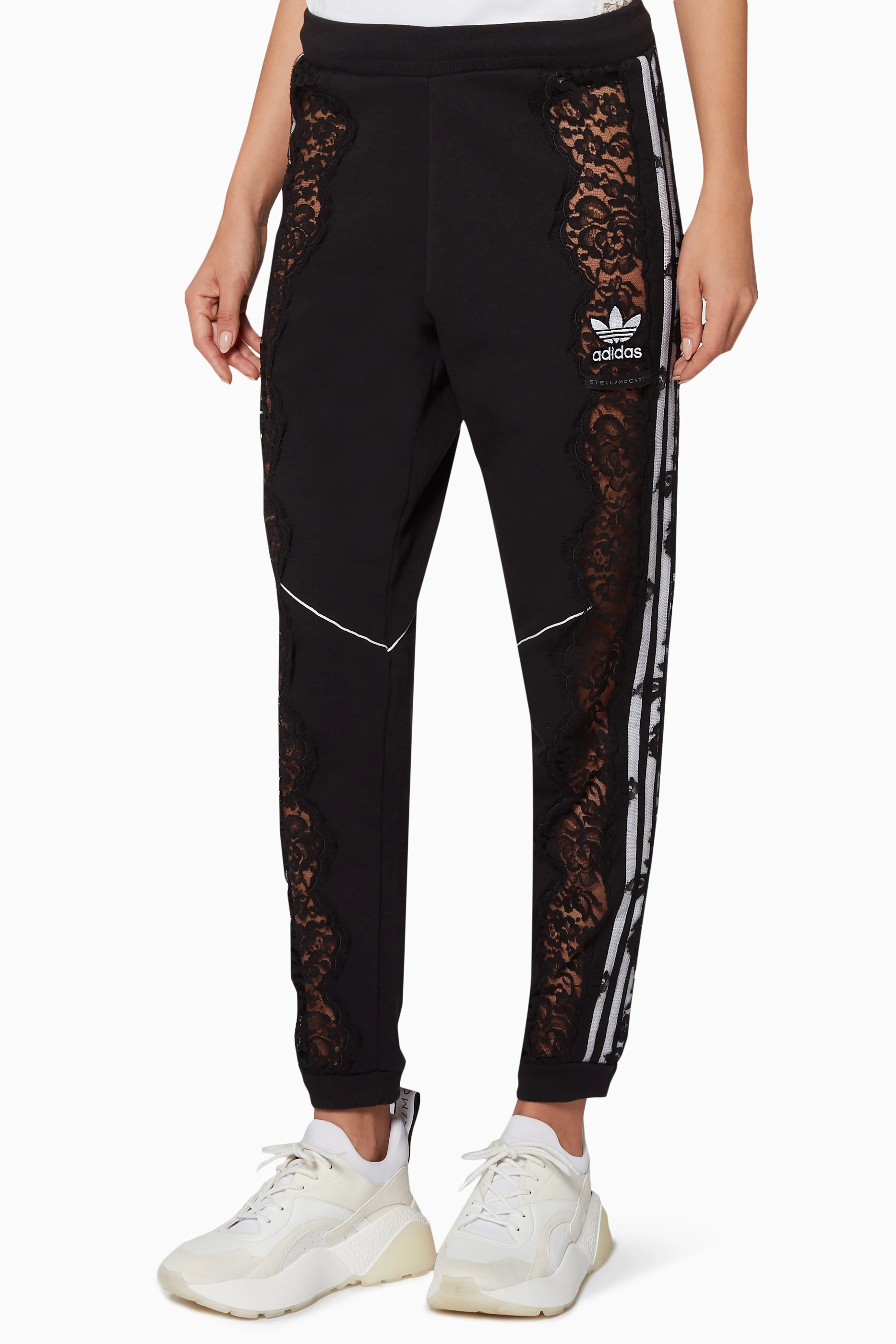Buy Stella McCartney Black Stella McCartney X Adidas Lace Striped Joggers For Women Online Ounass UAE