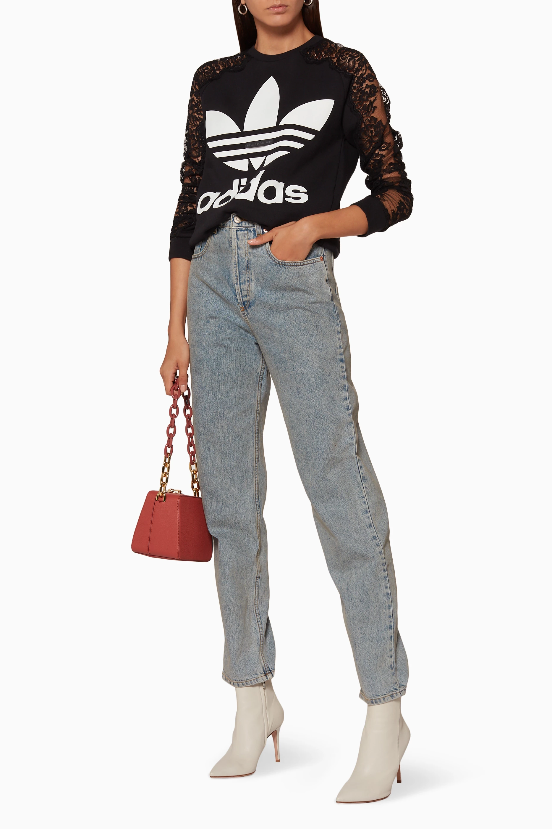 Stella mccartney adidas lace sweatshirt outlet