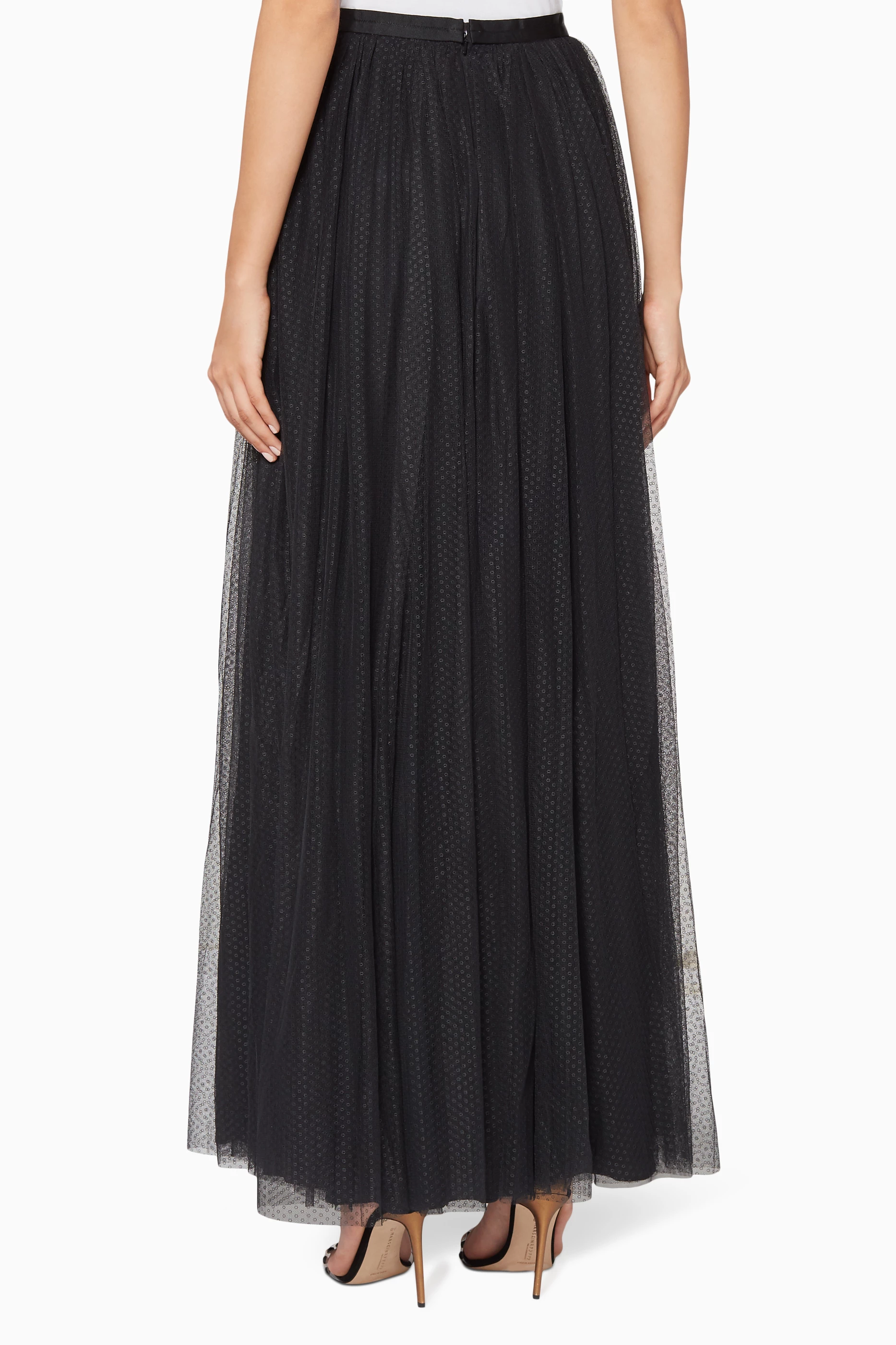 Buy Needle Thread Black Black Dotted Tulle Maxi Skirt For Women Online Ounass UAE