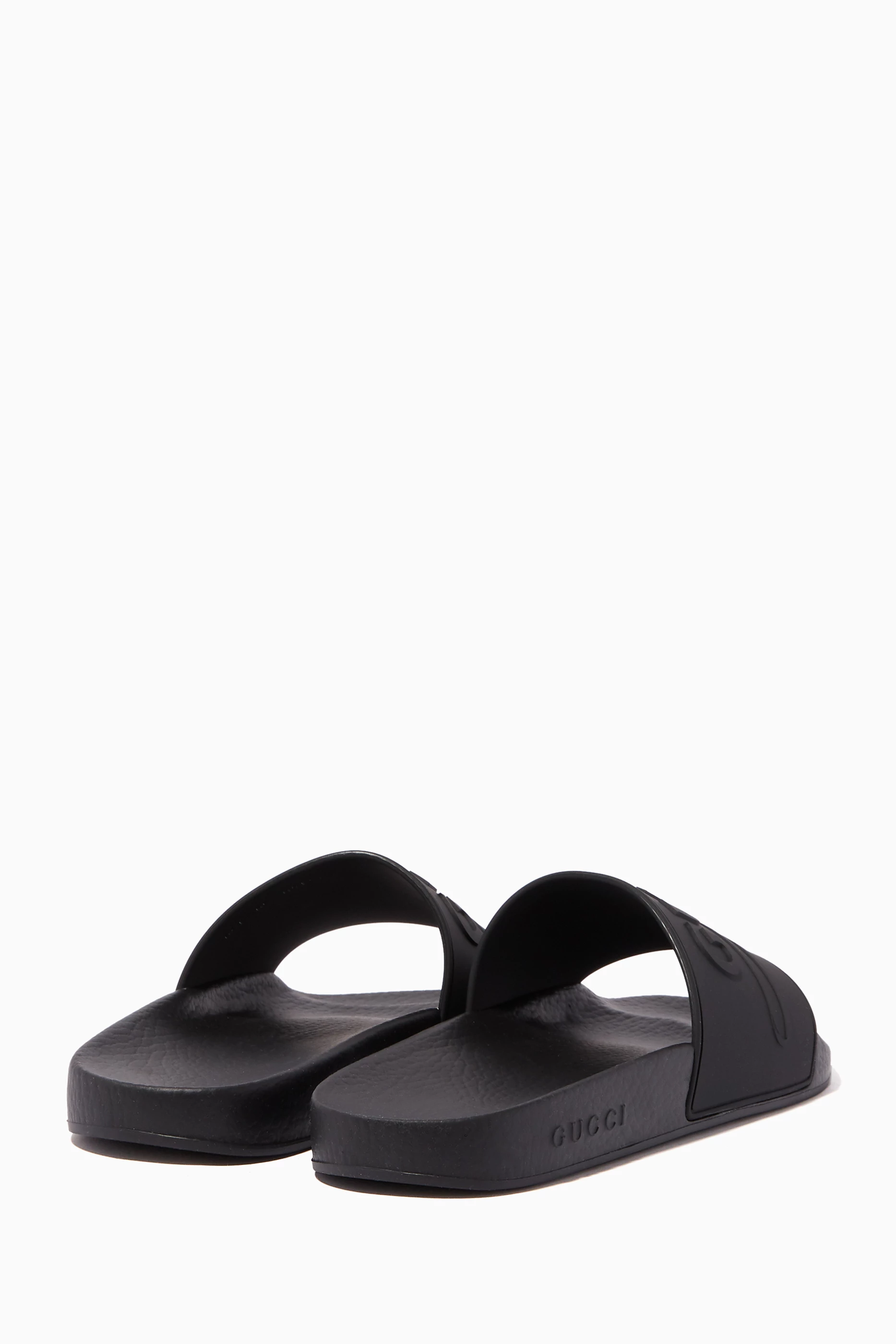 Buy Gucci Black Black Logo Rubber Slide Sandals For Women Online Ounass UAE