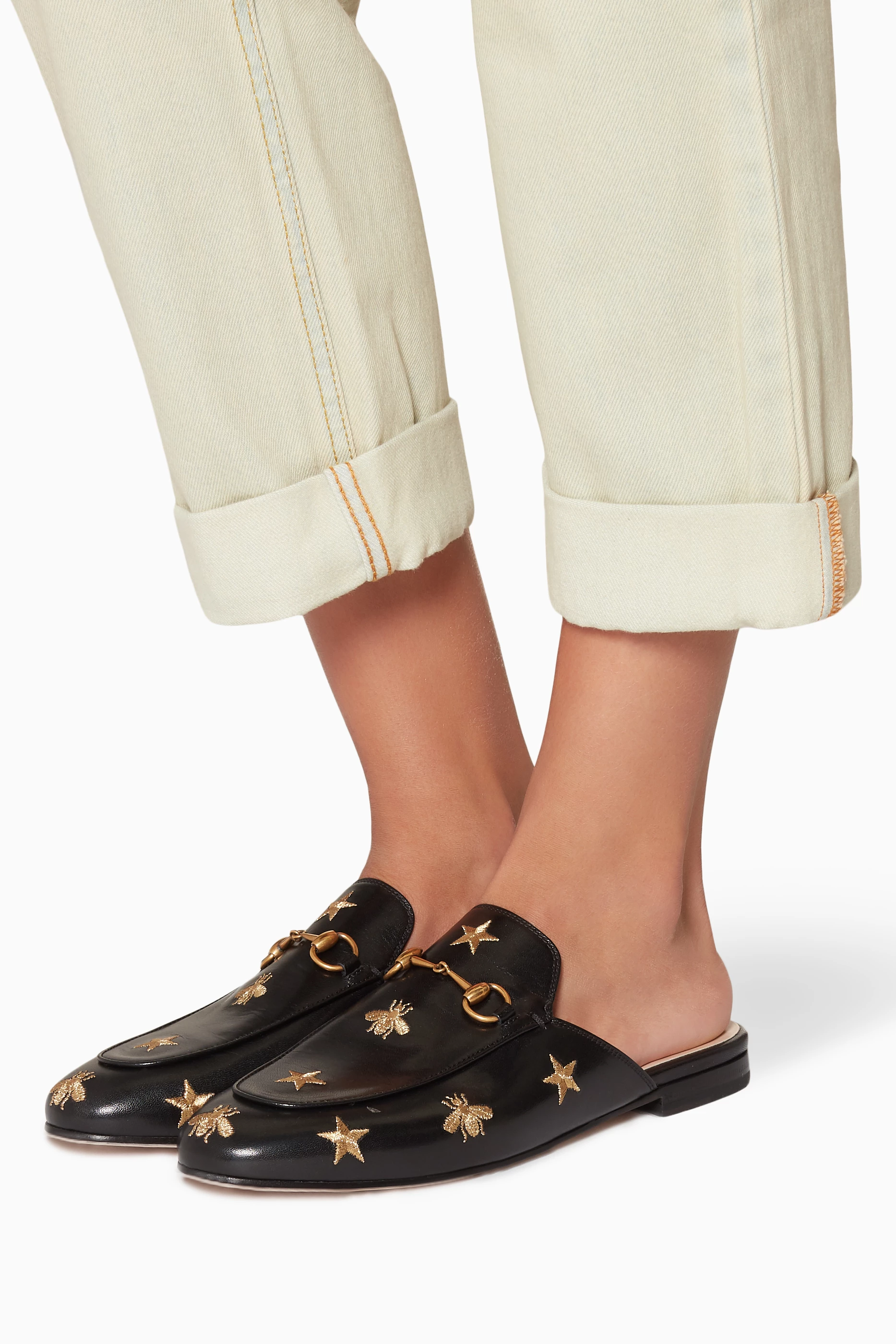 Gucci princetown embroidered slipper new arrivals