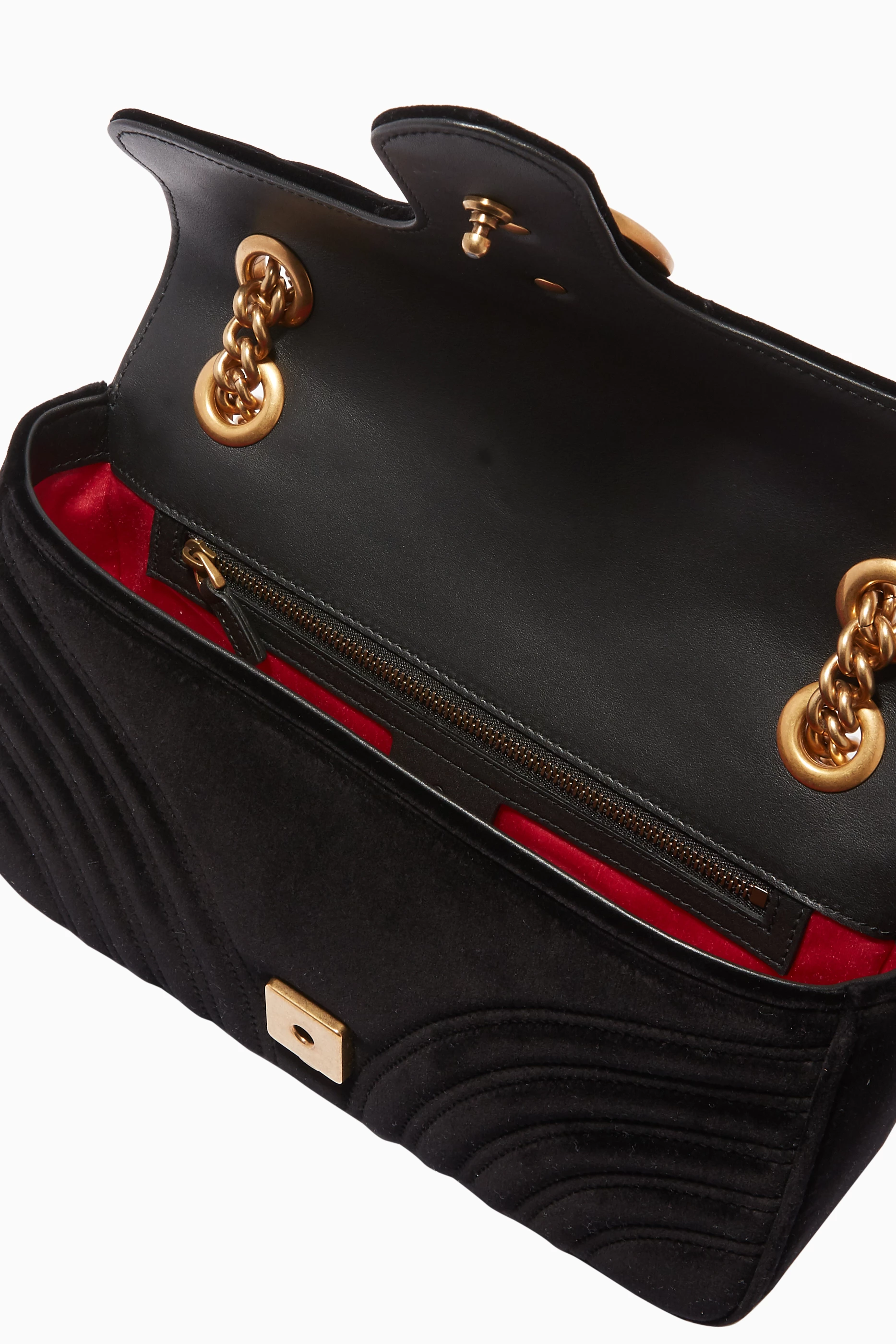 Buy Gucci Black Black Small GG Marmont Velvet Shoulder Bag For Women Online Ounass UAE