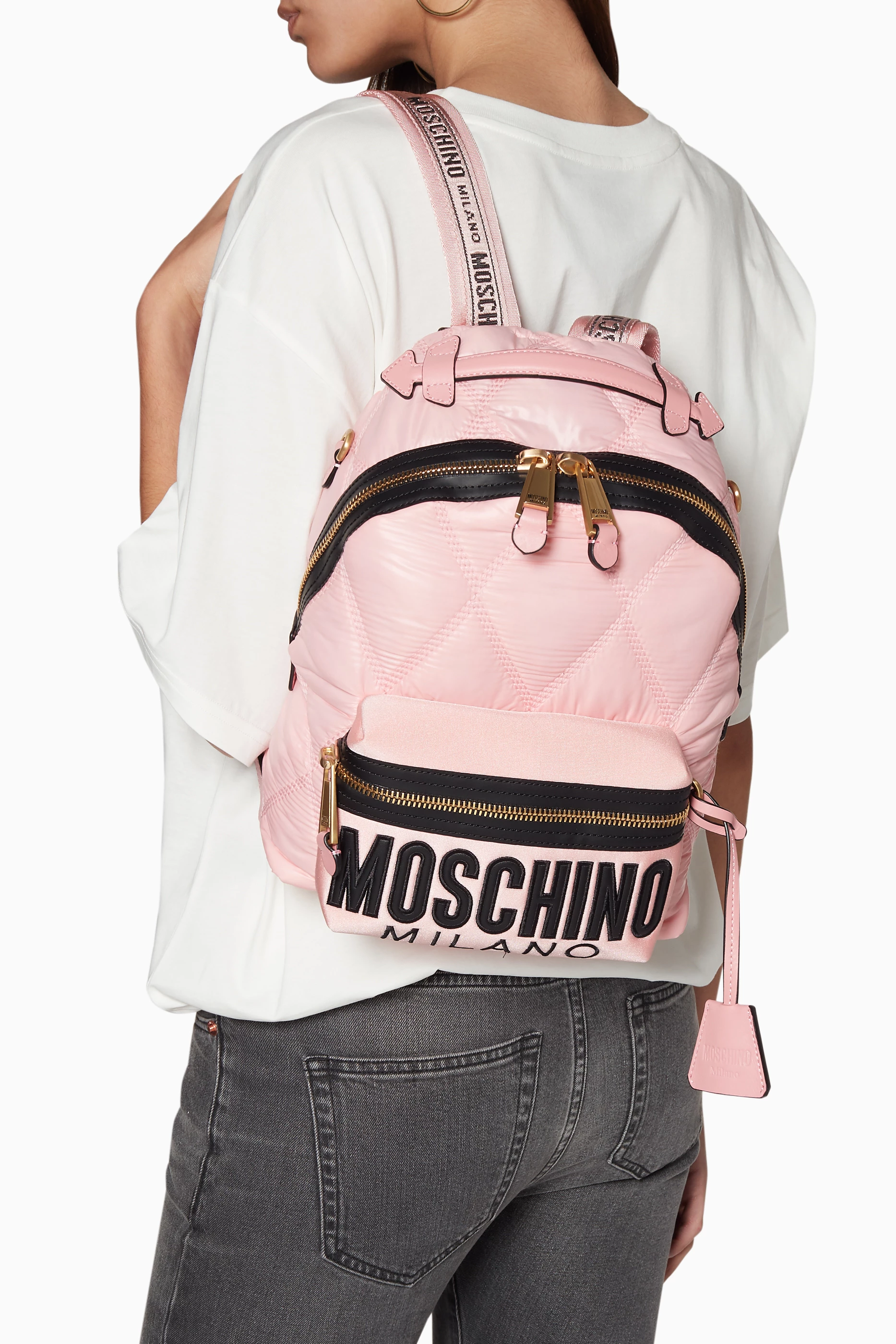 Moschino quilted nylon backpack store