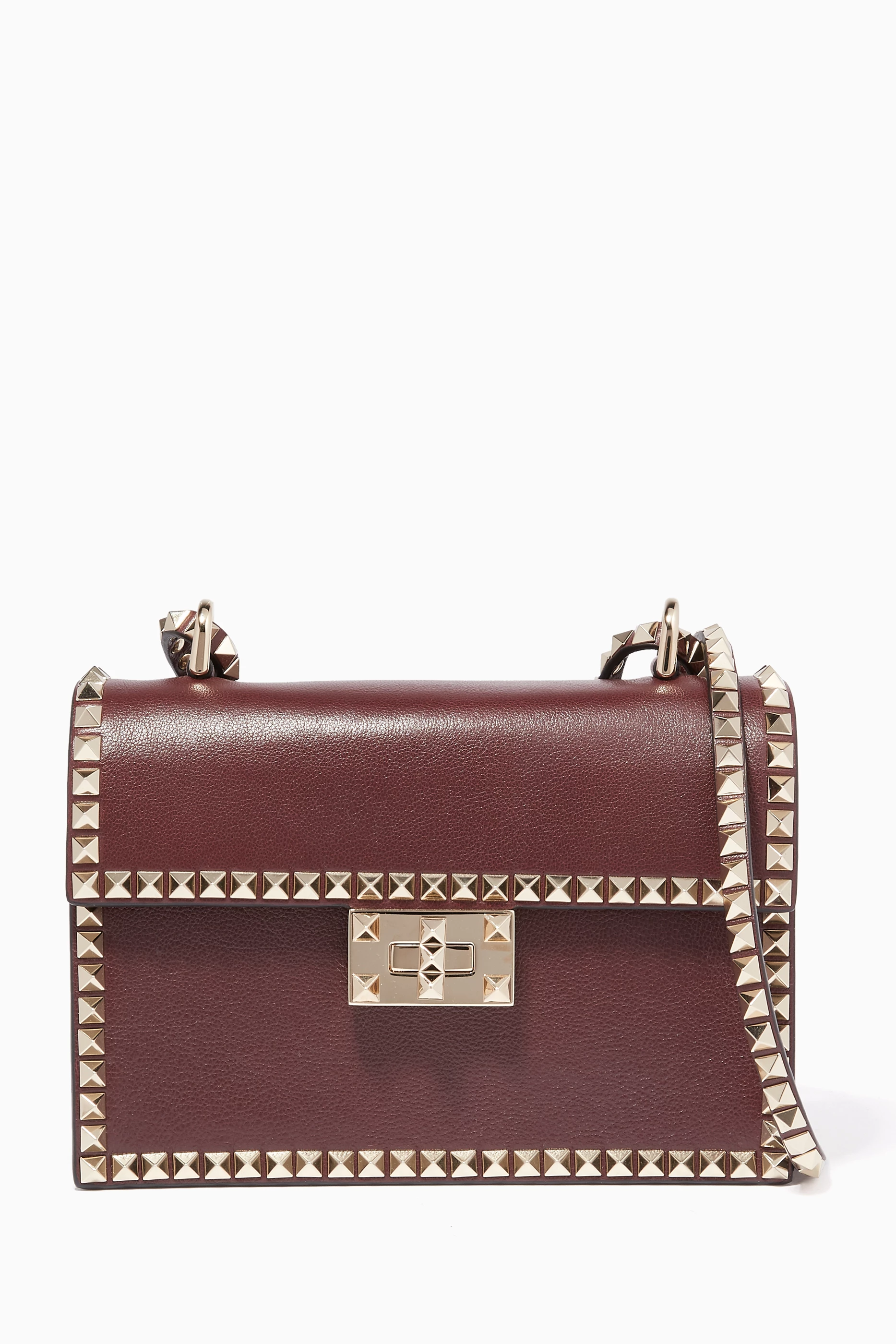 Buy Valentino Garavani Burgundy Burgundy Rockstud No Limit Small Shoulder Bag For Women Online Ounass UAE