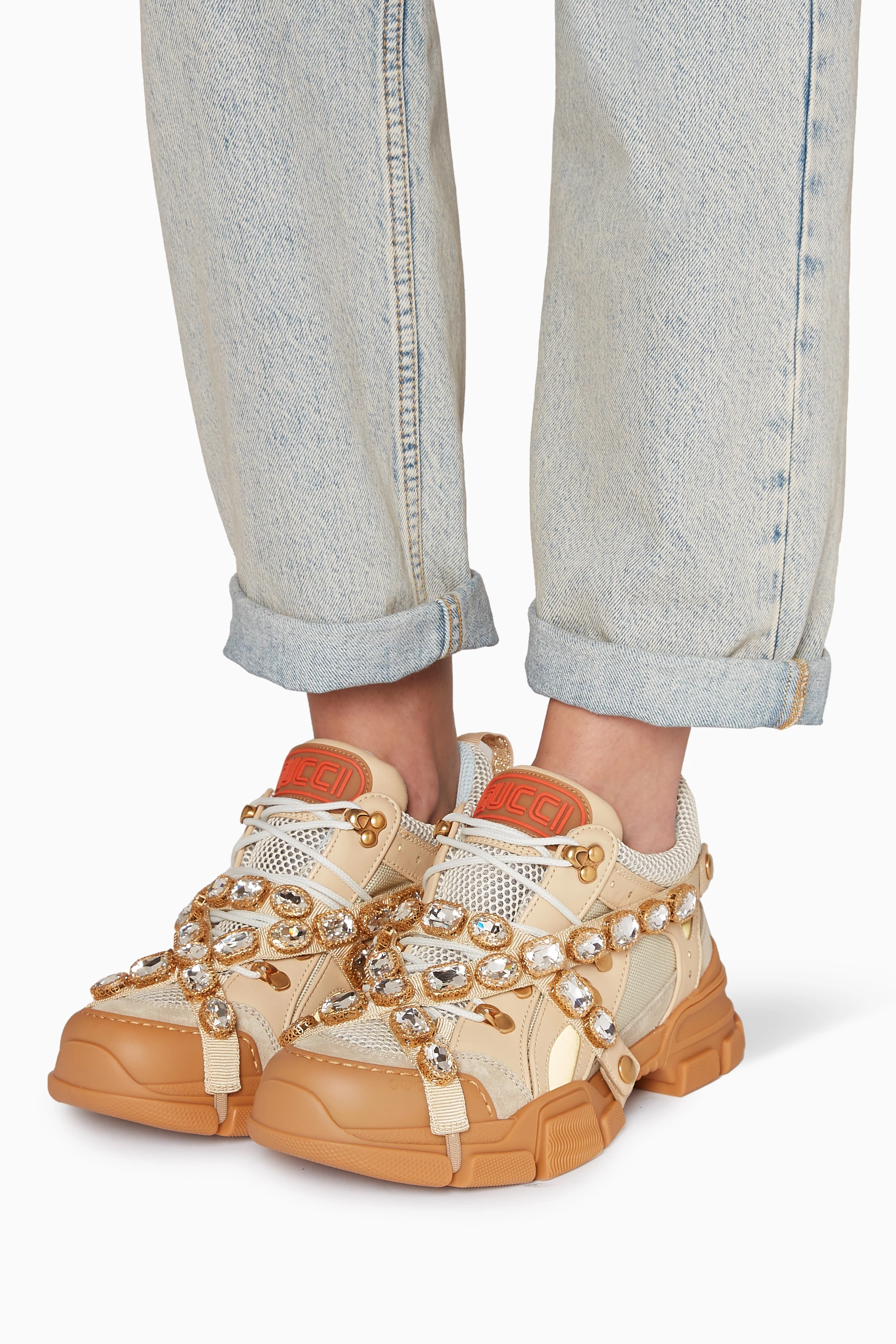 Flashtrek sneaker with removable crystals gucci shop