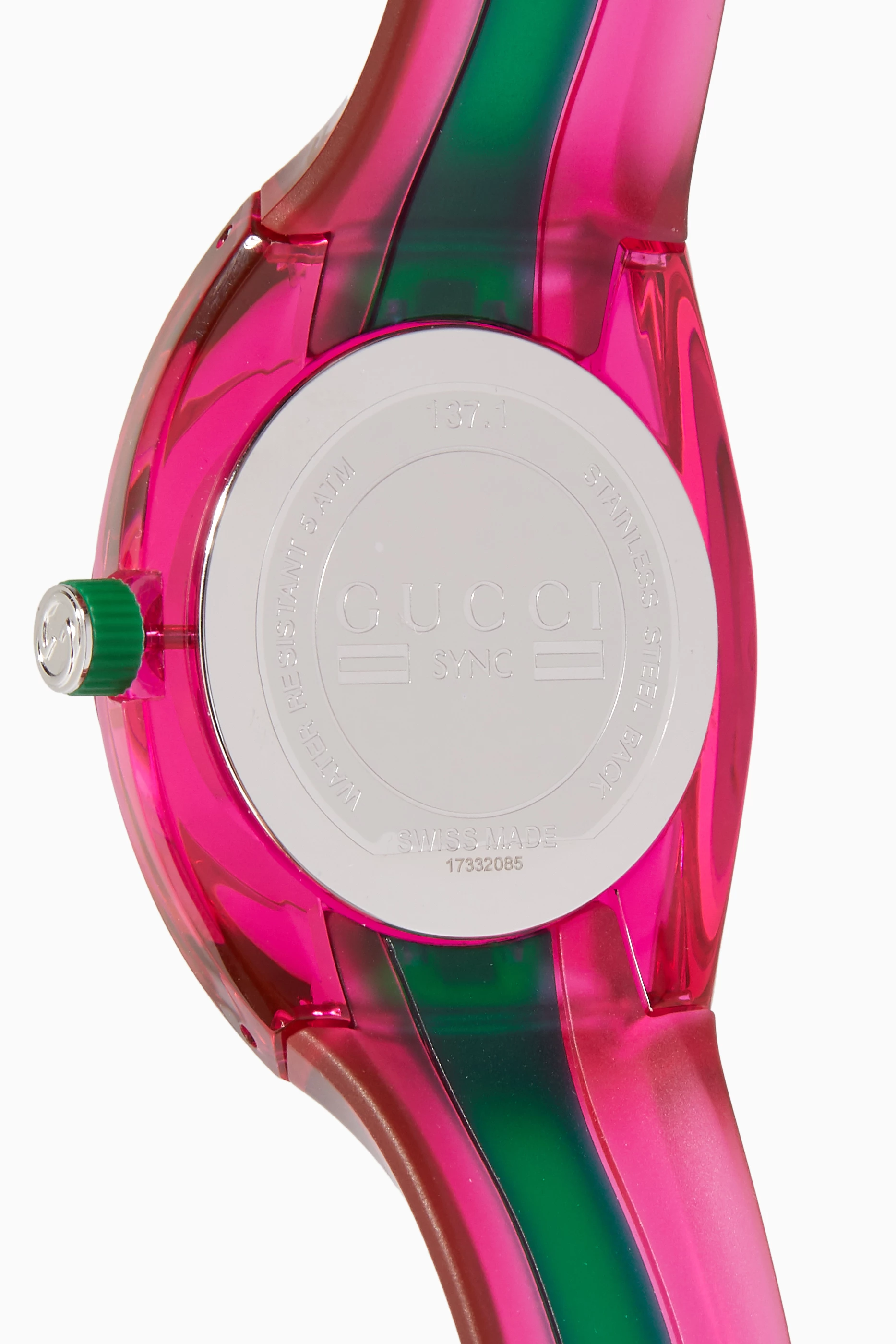 Buy Gucci Multicolour Pink Green and Gucci Sync Striped Watch For UNISEX Online Ounass UAE