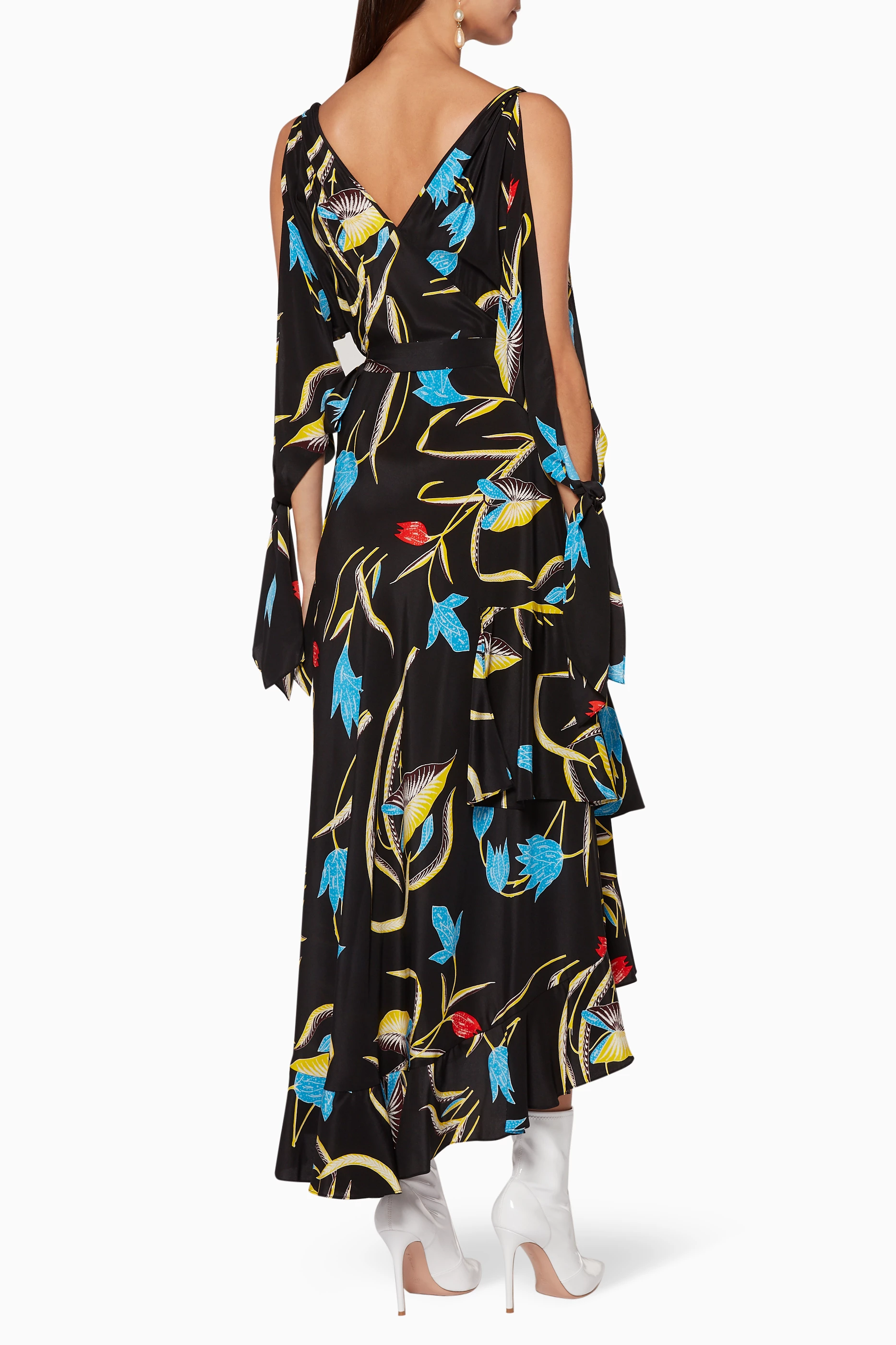 Buy Diane Von Furstenberg Black Oswald Black Printed Eloise Midi Dress For Women Online Ounass UAE