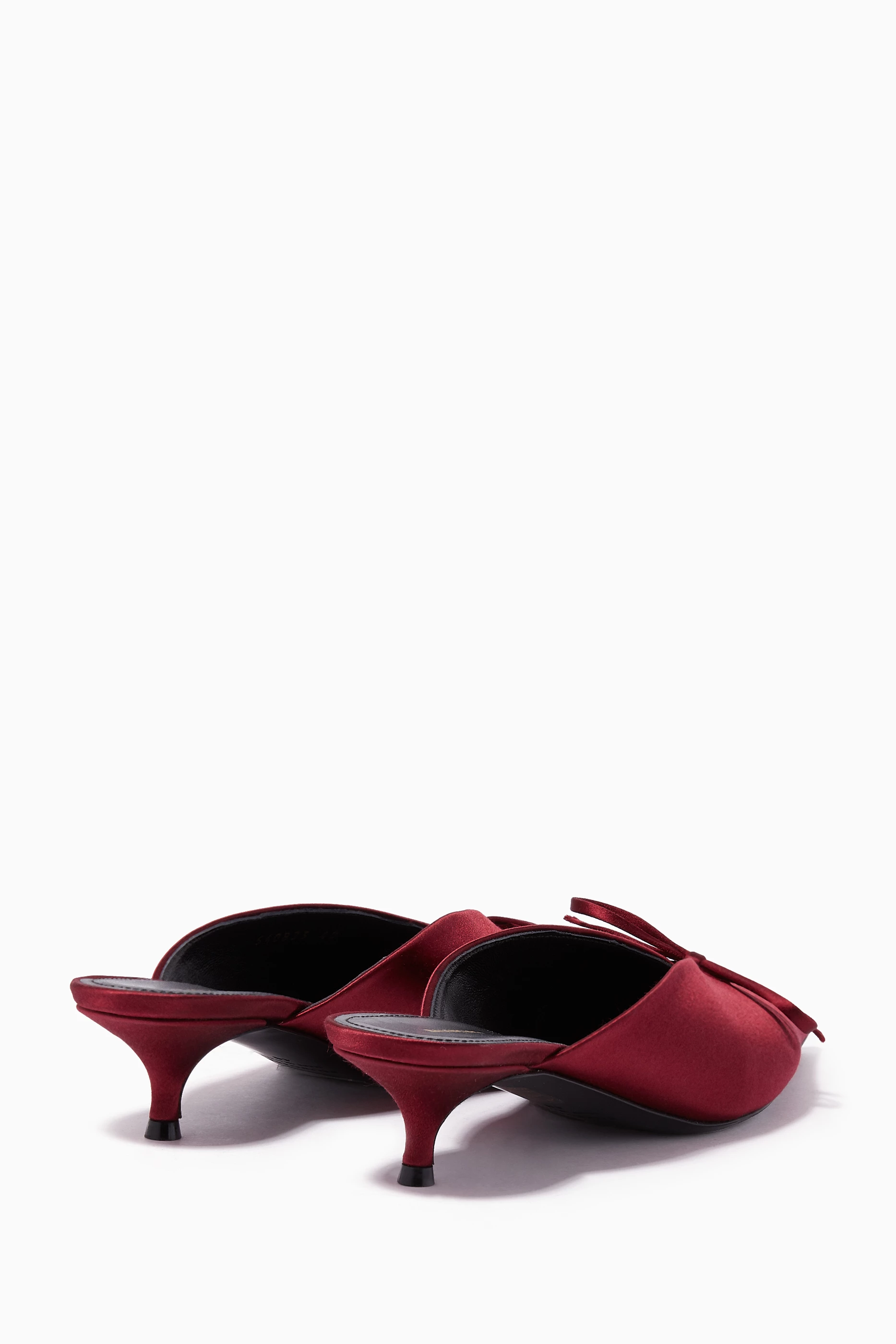 Buy Balenciaga Red Bordeaux Red Satin Knife Mules For Women Online Ounass UAE