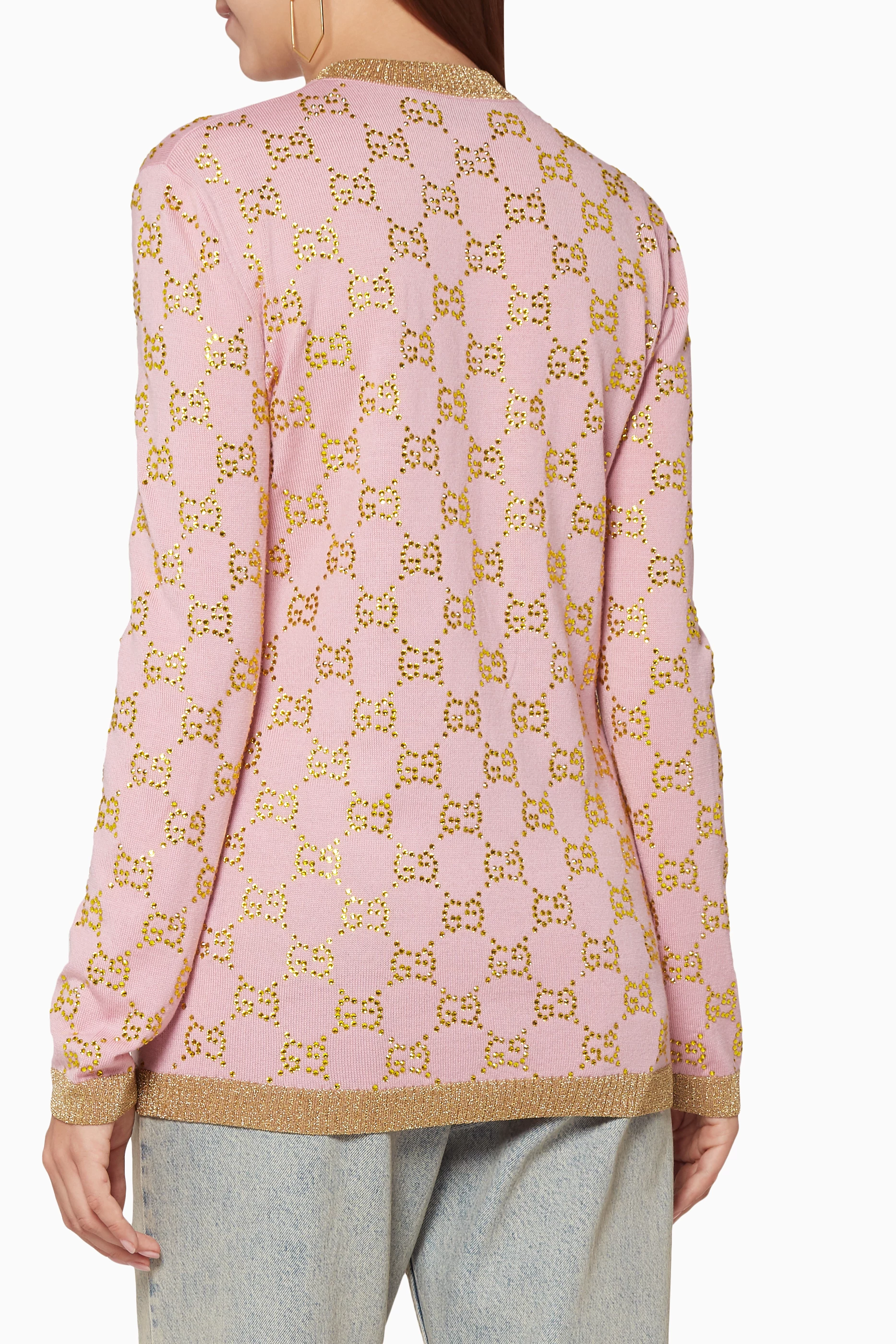 Gucci pink and yellow sweater clearance