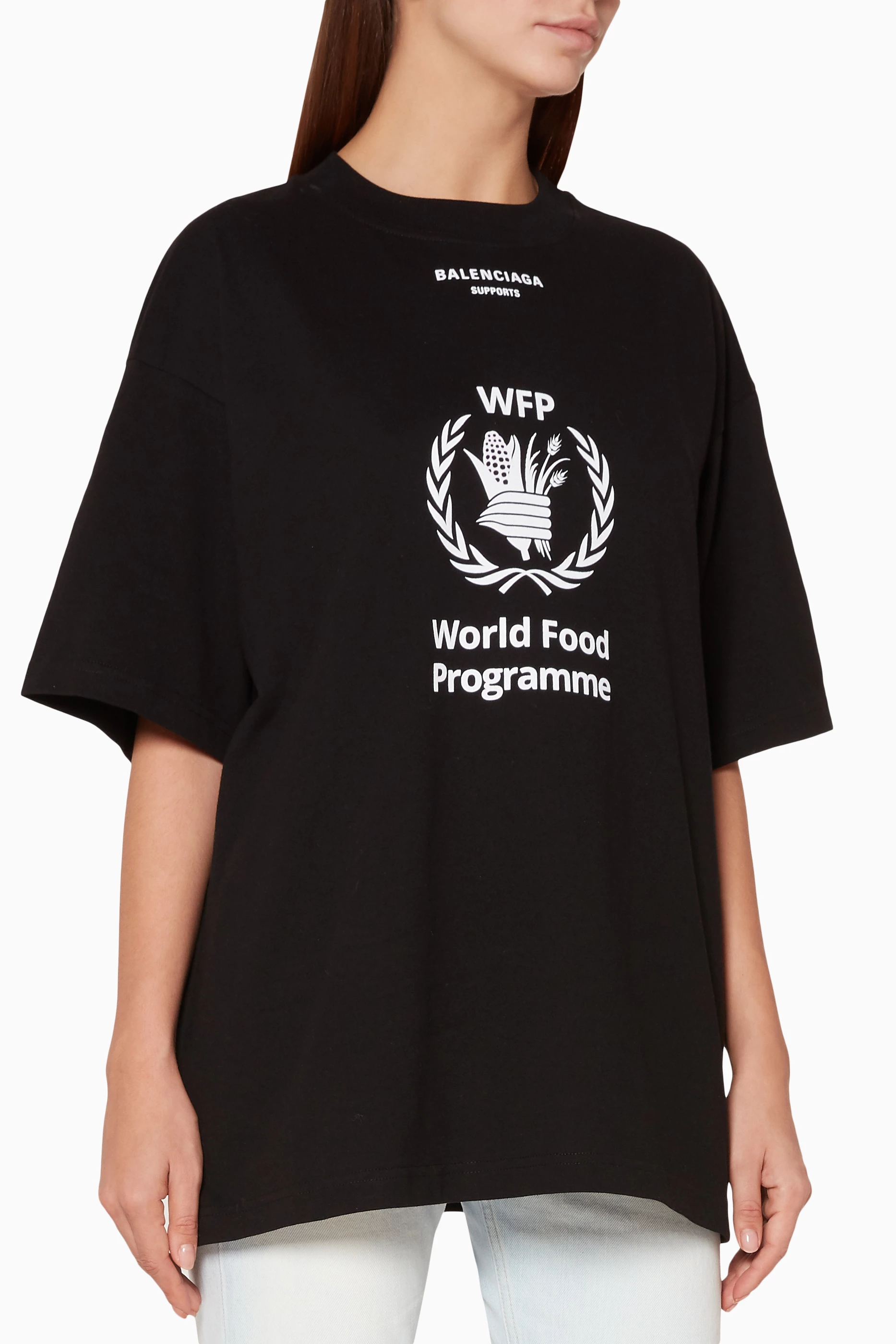 トップス BALENCIAGA WFP Buy Balenciaga Black Black WFP-Logo T-Shirt For Women Online