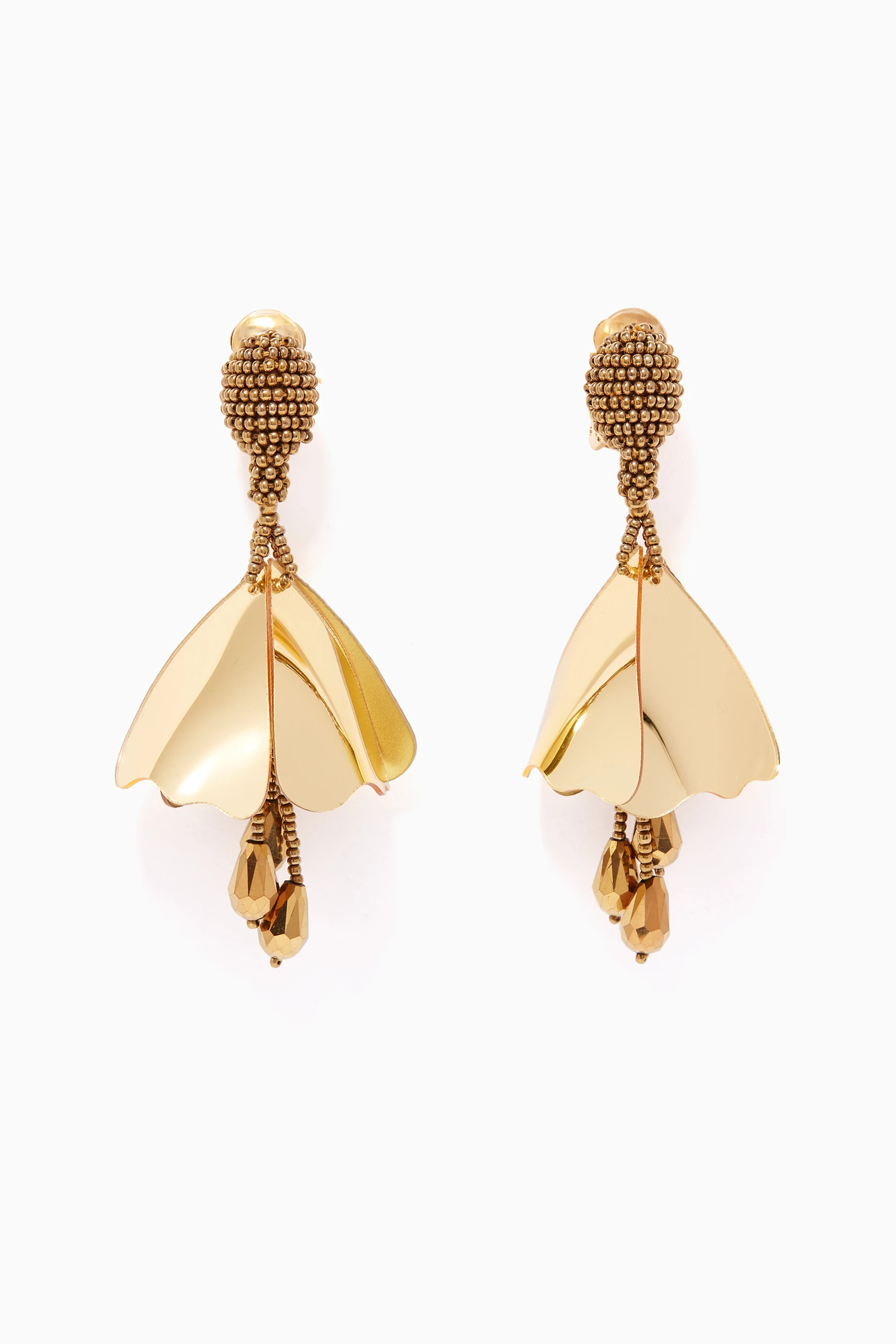 Buy Oscar de la Renta Gold Gold Small Impatiens C Earrings For Women Online Ounass UAE