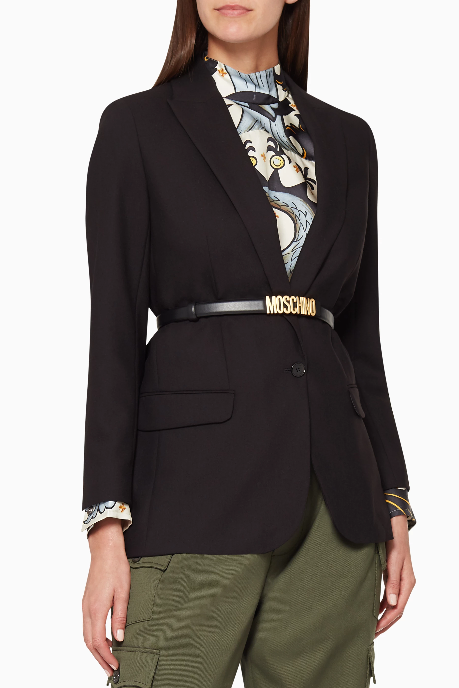 Moschino logo belt online
