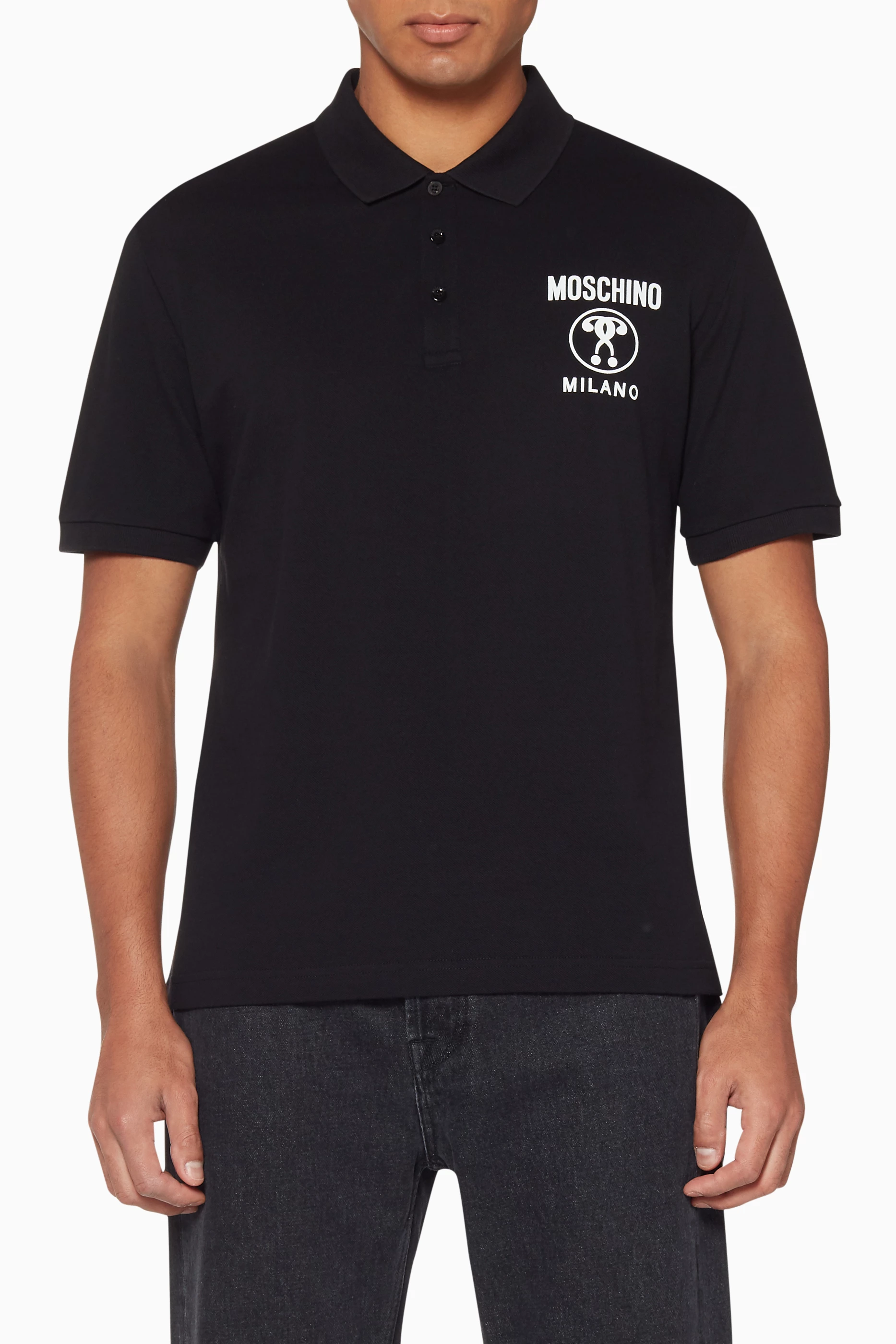 Moschino black polo shirt sales