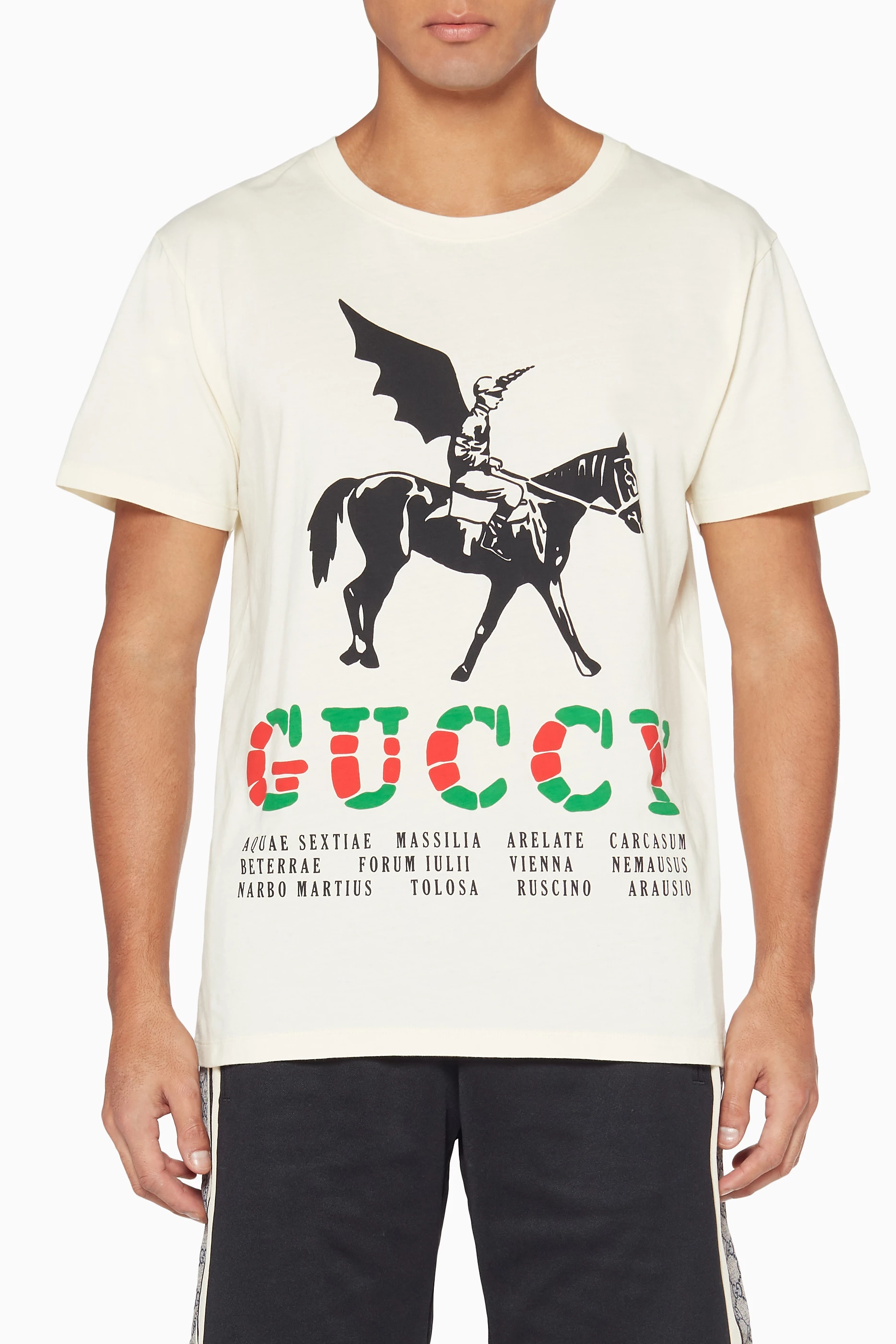 Buy Gucci White White Guccy Dragon Print T Shirt For Men Online Ounass UAE