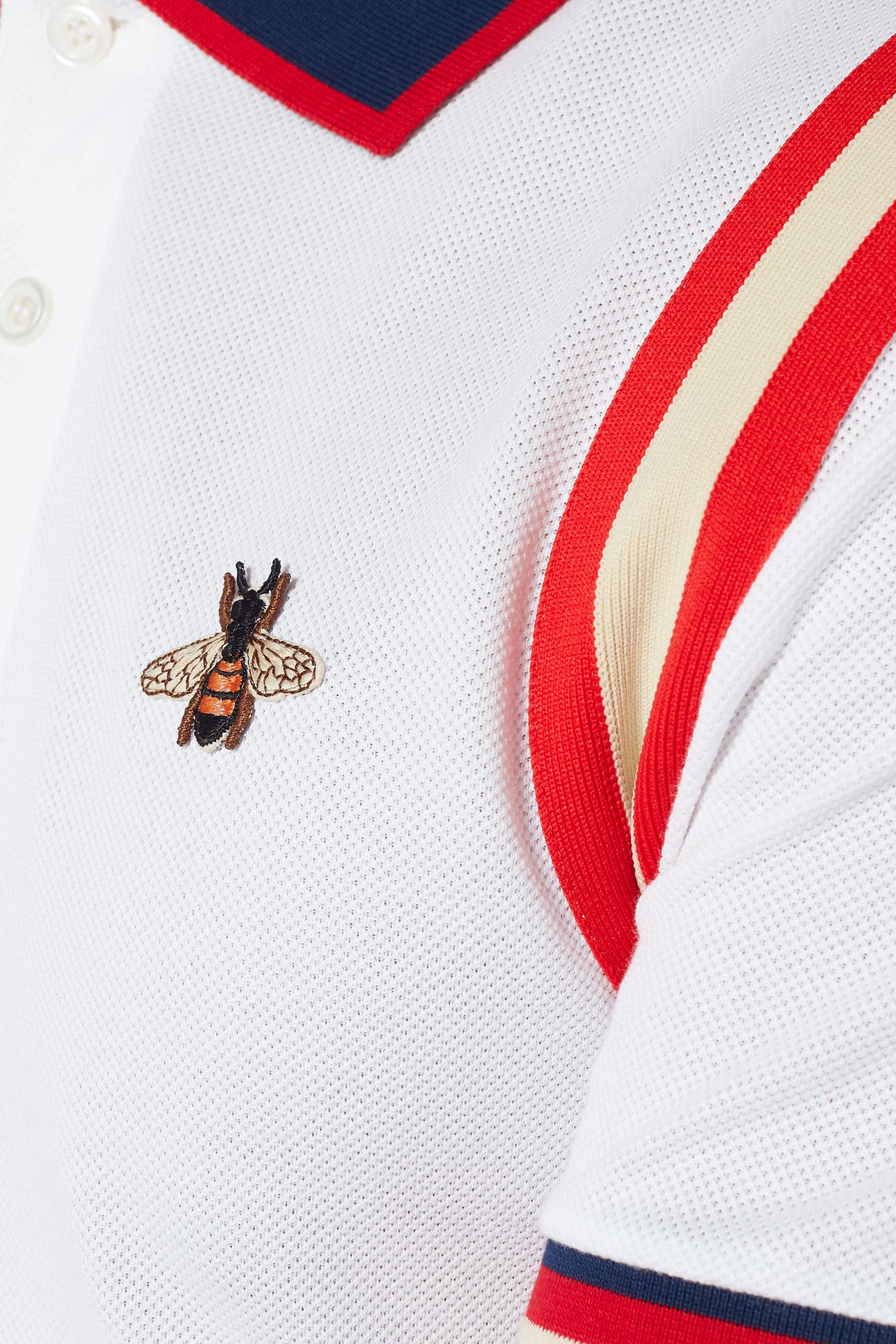 Buy Gucci White White Bee Applique Polo T Shirt For Men Online Ounass UAE