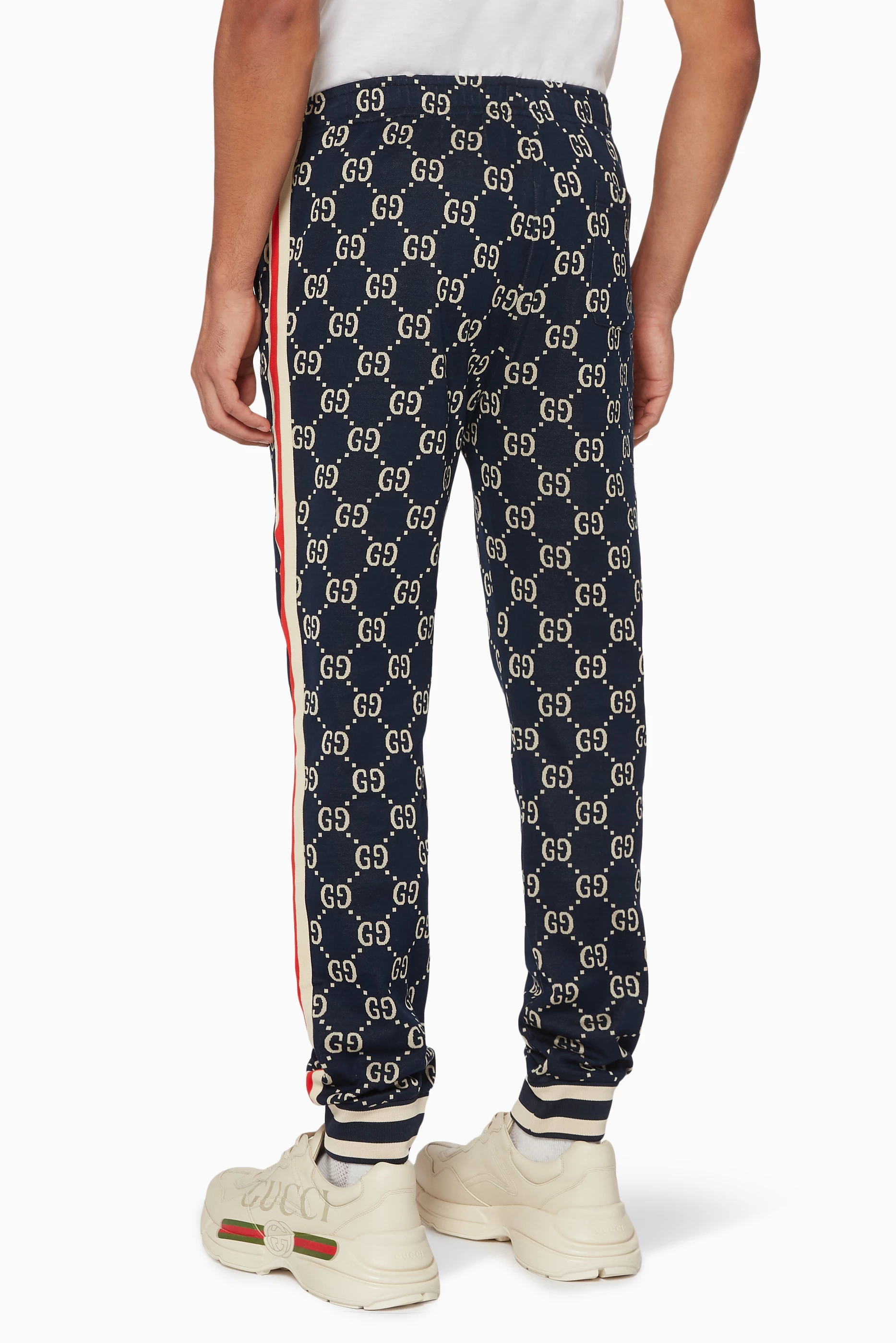 Buy Gucci Blue Logo Print Track Pants For Men Online Ounass UAE