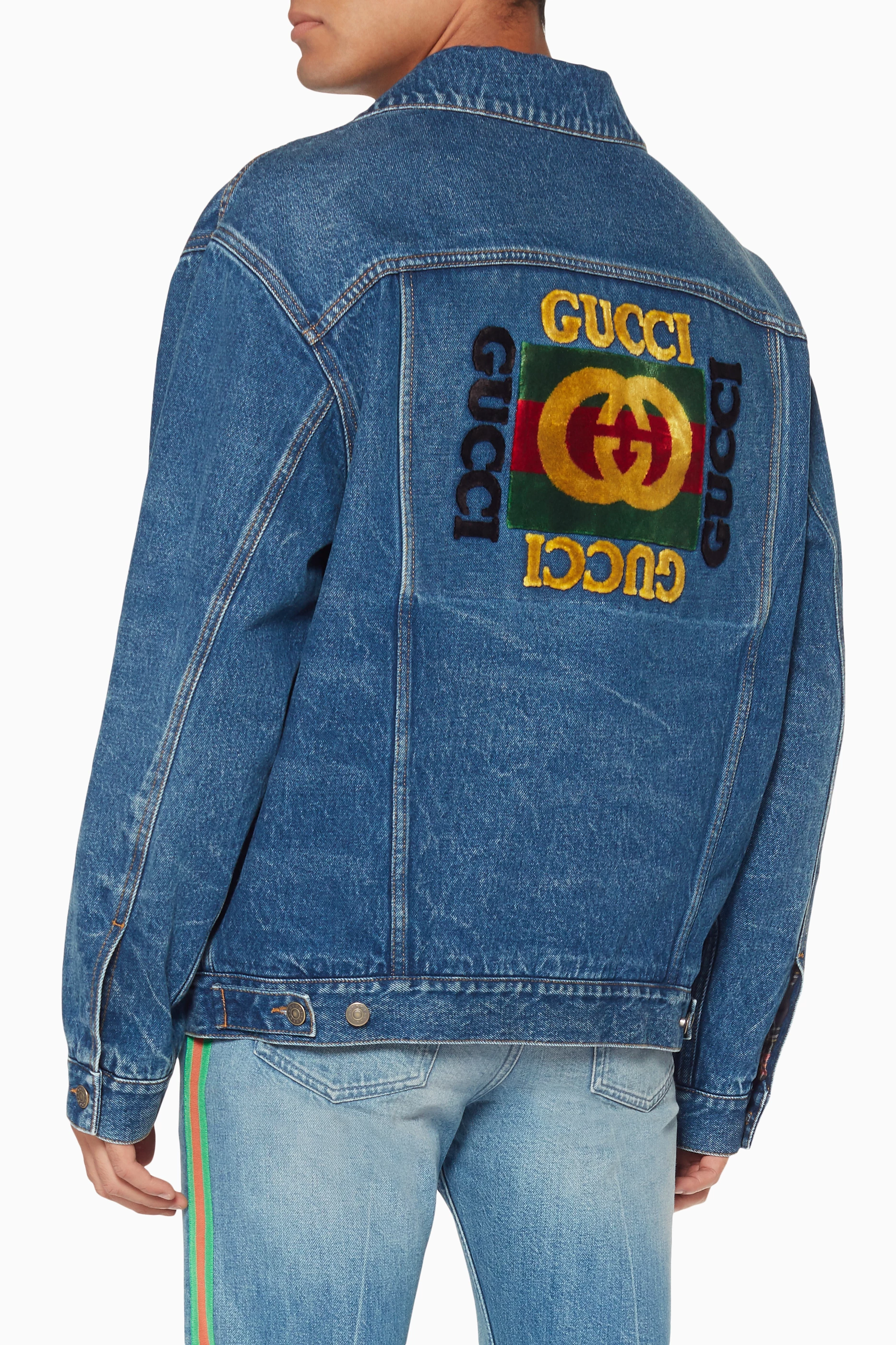 Gucci patch denim jacket sales