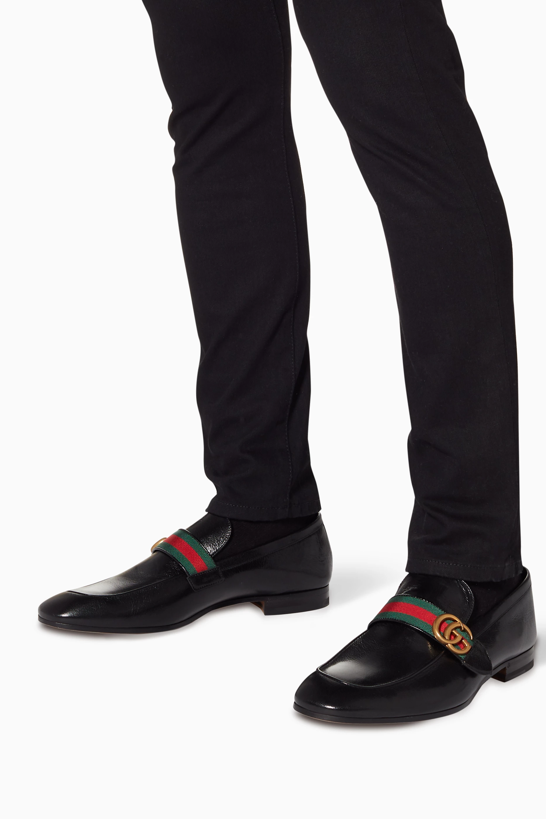 Buy Gucci Black Black Donnie GG Leather Loafers For Men Online Ounass UAE