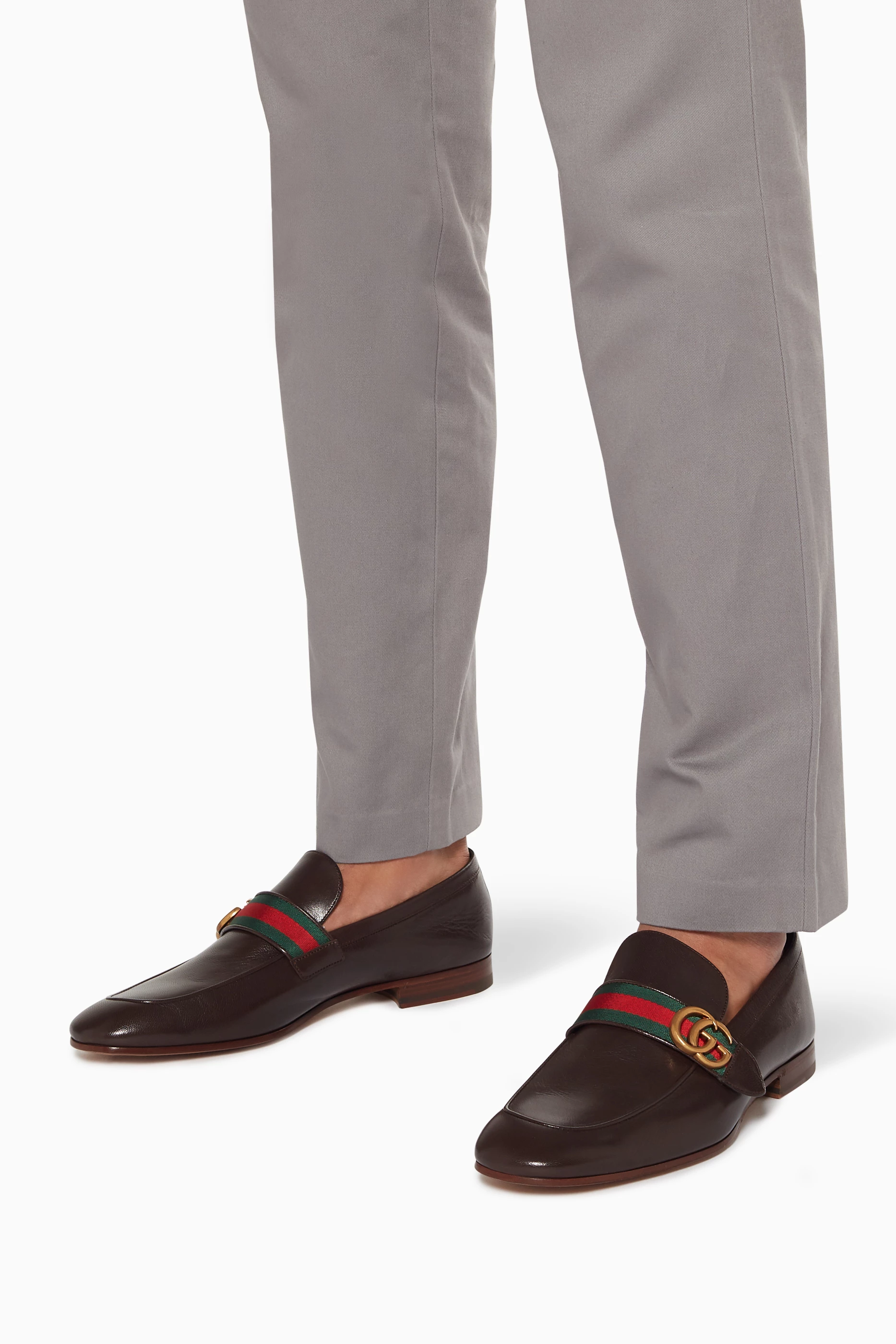 Gucci donnie web leather loafer on sale