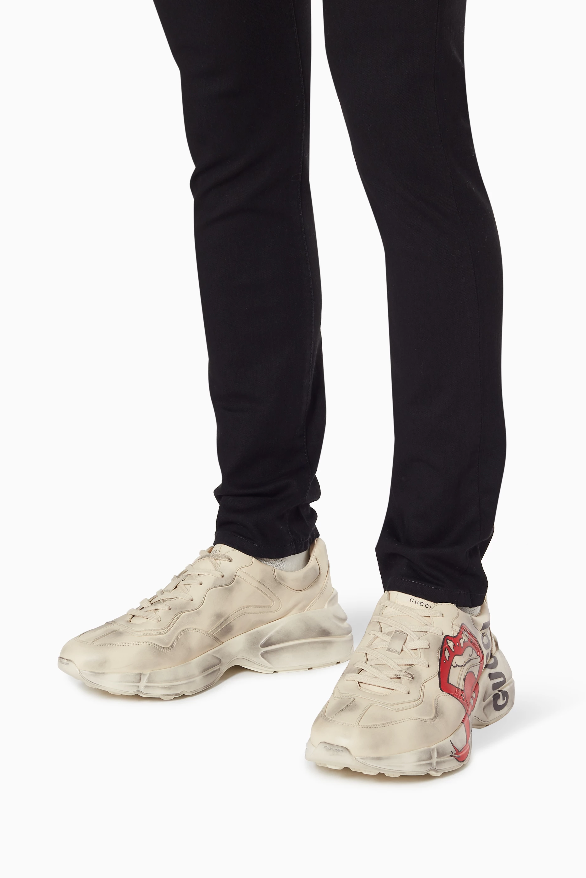 Buy Gucci White Off White Rhyton Mouth Print Sneakers For Men Online Ounass UAE